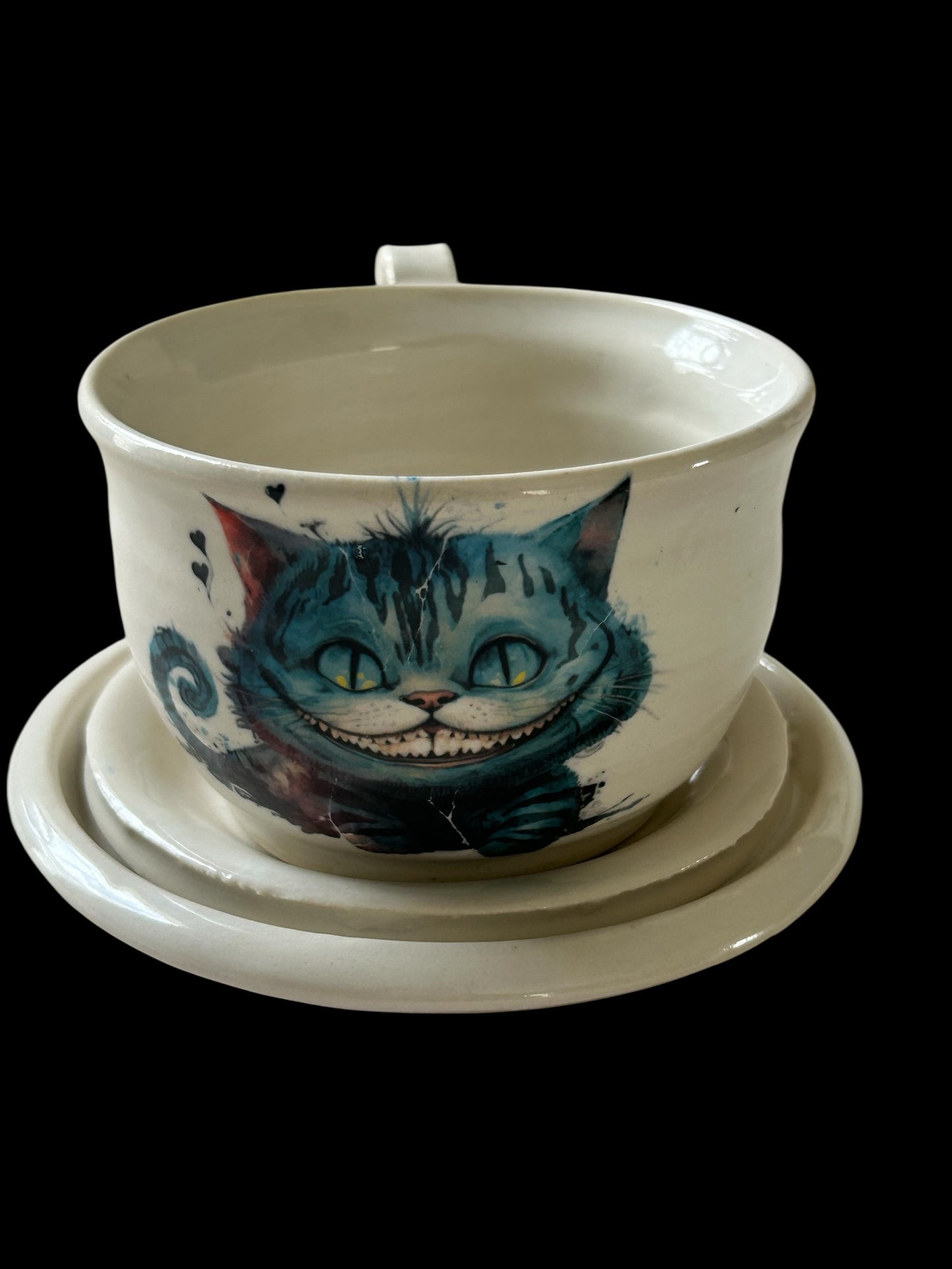 Cheshire Cat Tea Cup #2 with Ceramic Decal