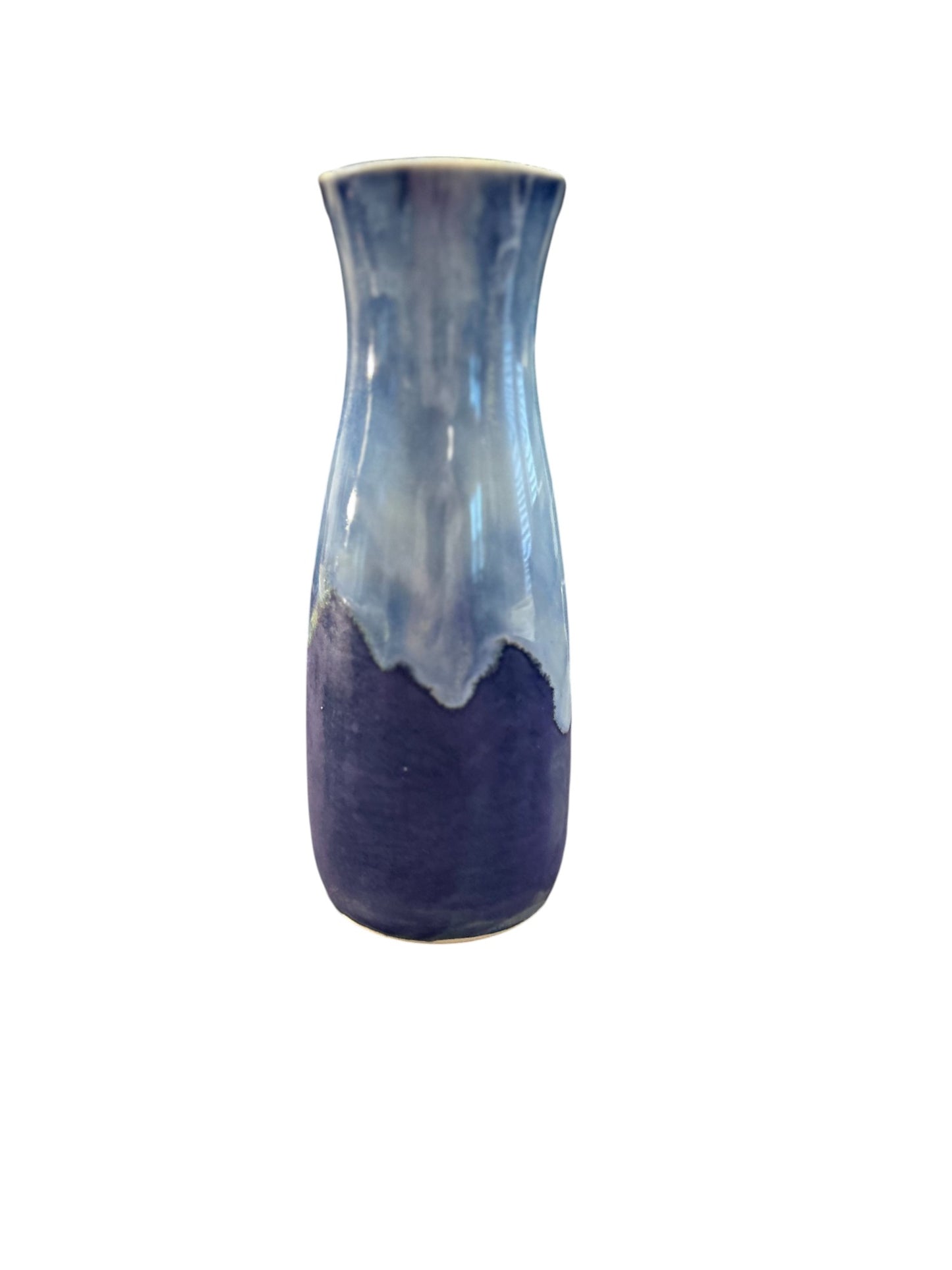 Slip Cast Bottle Vase in Aspen Blue 7"