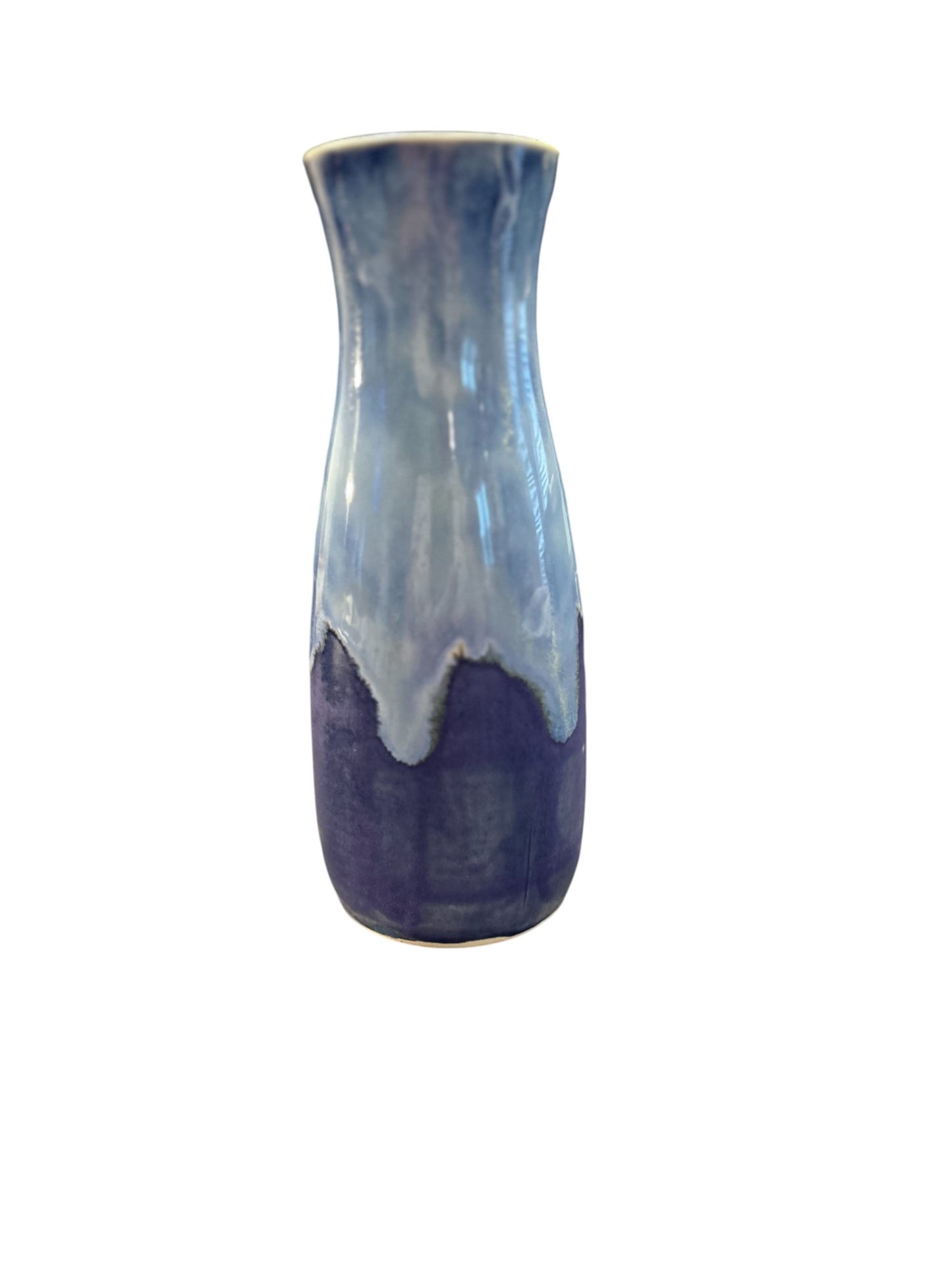Slip Cast Bottle Vase in Aspen Blue 7"