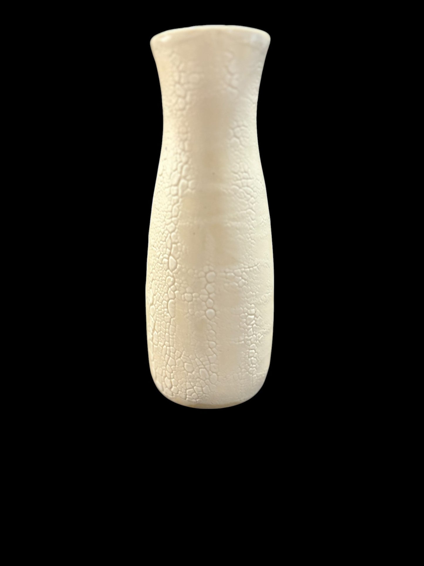 Slip Cast Textured Vase with Carved Grape Hyacinths with Gold Leaf Accents 7"