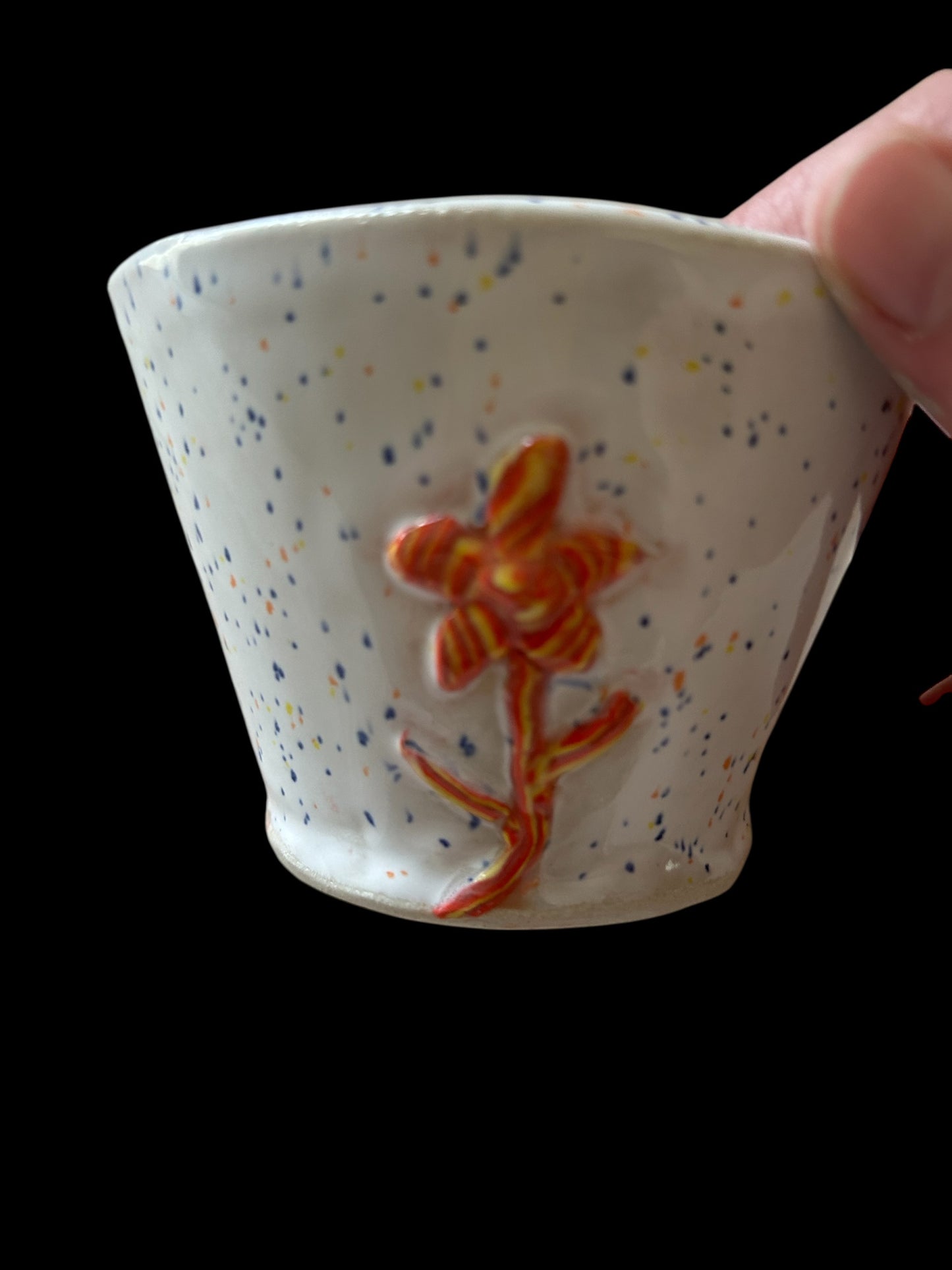 Nerikomi Chawan Tea Bowl #1 in Sunset and Speckle