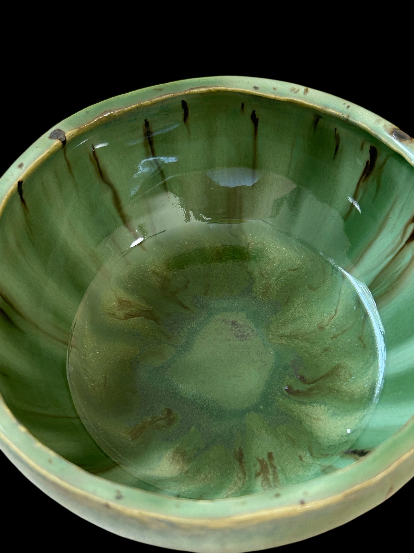 Small 5" Slip Cast Snack Bowl #89 in Aspen Green