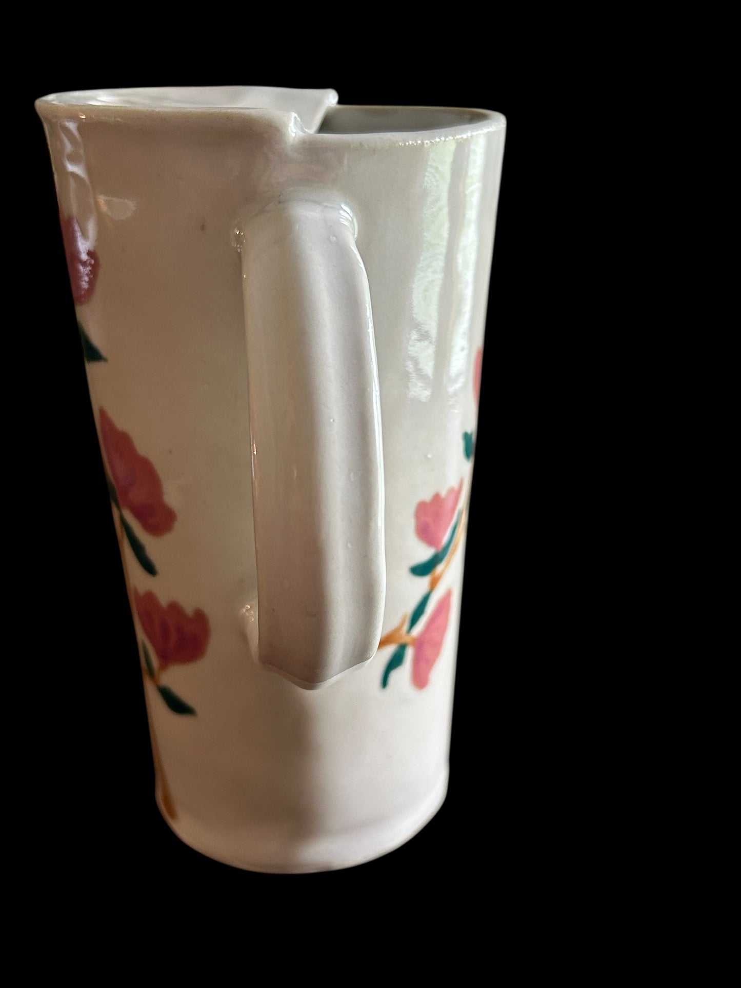 Travel Mug #1 with Handpainted Cardinal and Stylized Flowers