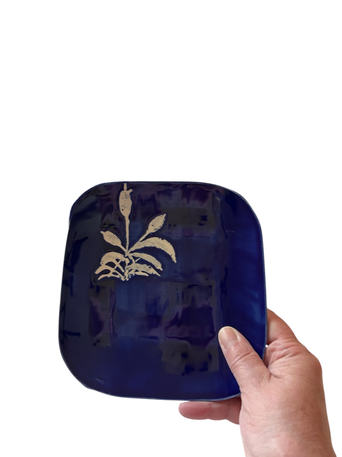 Cattails Complete Square Dinnerware Set #10 in Cobalt Blue