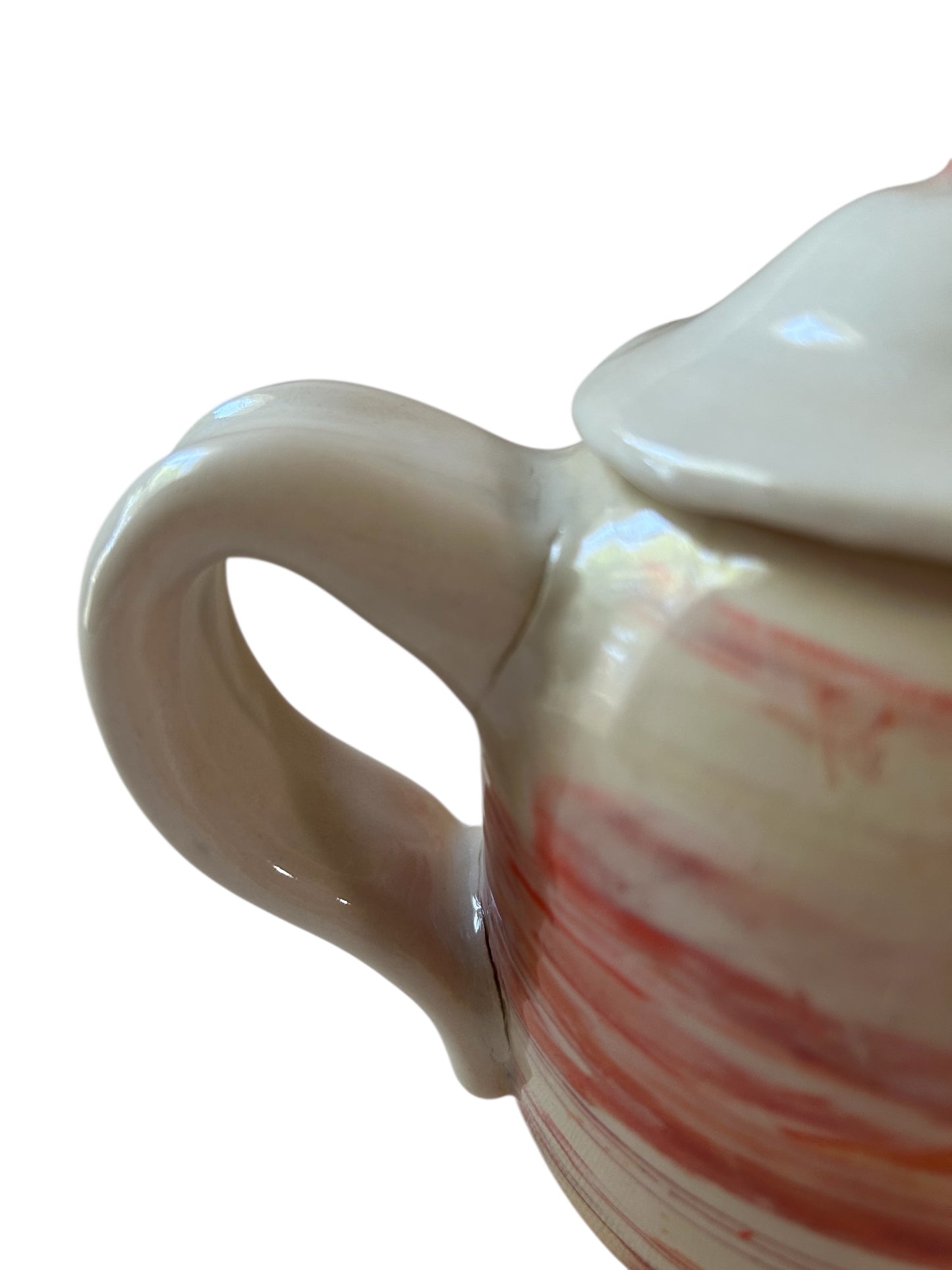 Neriage Teapot and Teacups Set #61 in Magma and White