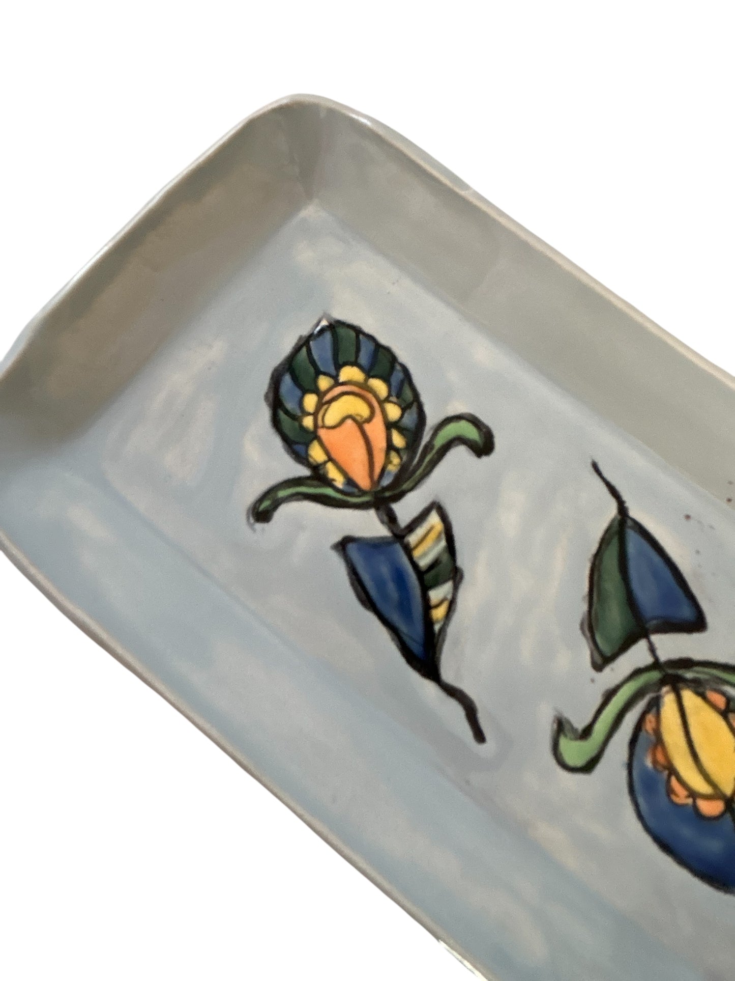 Decorative Set of Peacock Plates #43 with Handpainted Bird and Feather Designs