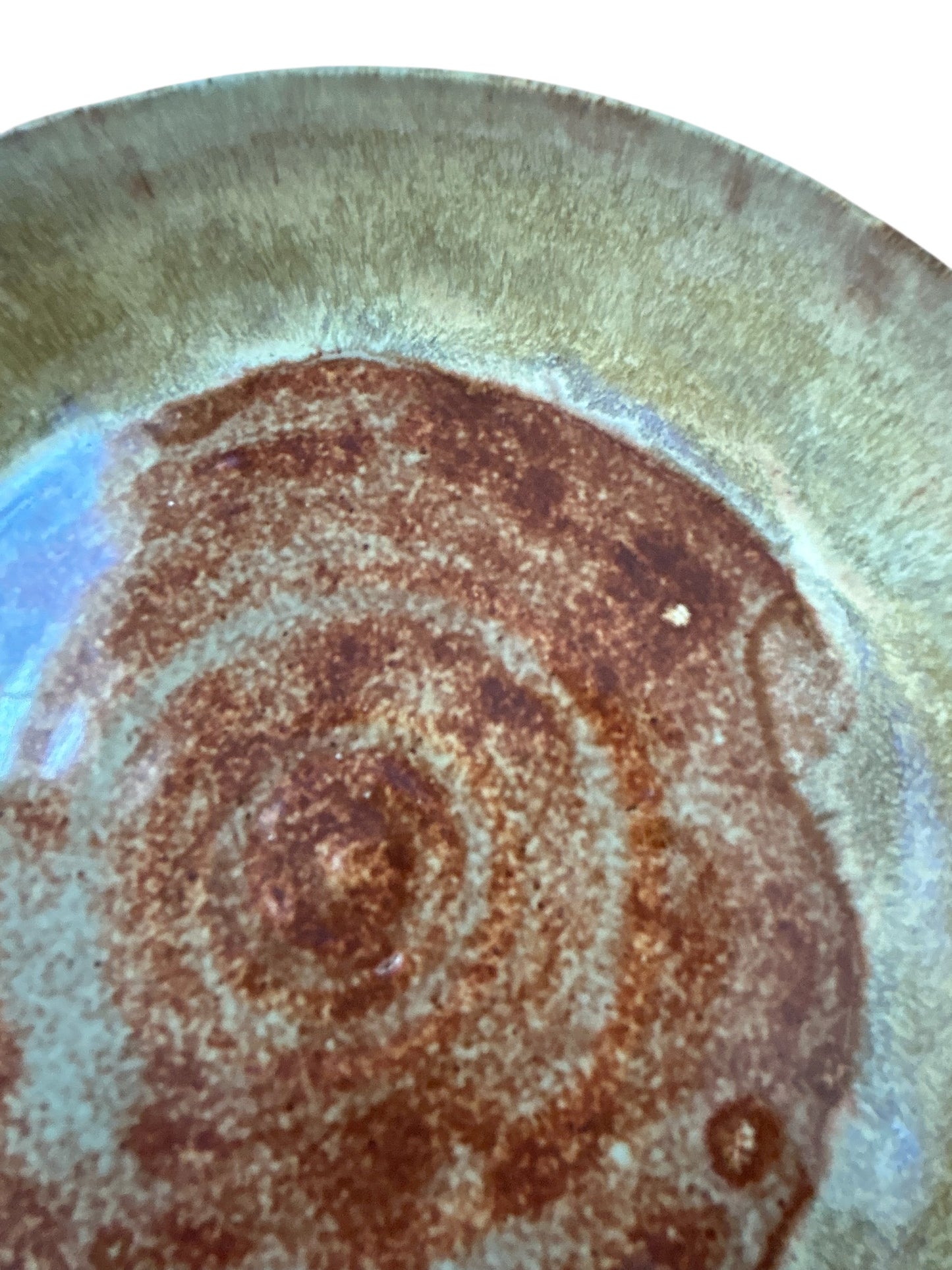 Wheel-Thrown Side Plate #17 in Southwestern Colors of Desert Yellow and Sienna Speckle
