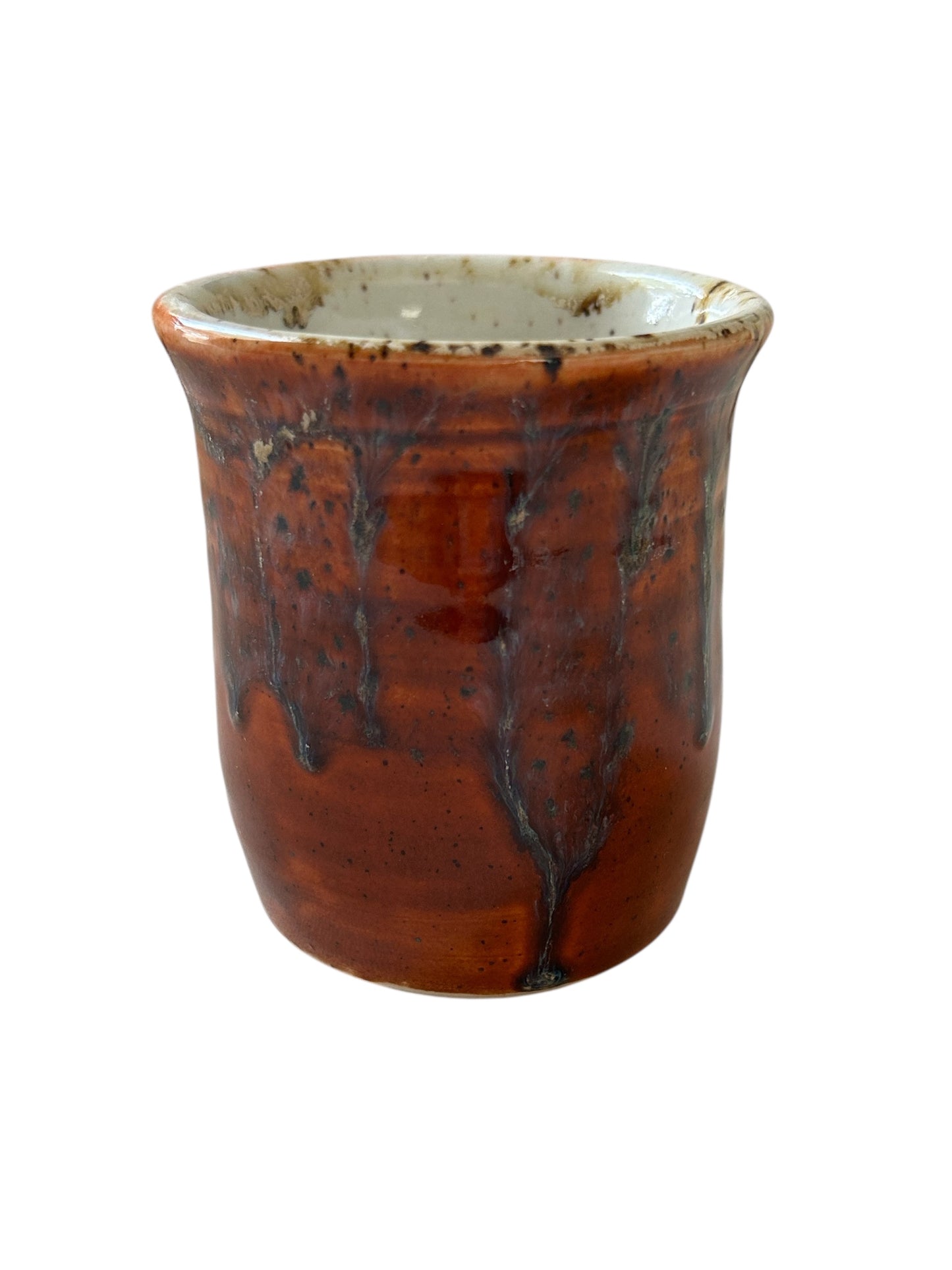 Wheel-Thrown Mug #38 with Saddle Handle in Deep Sienna Speckle