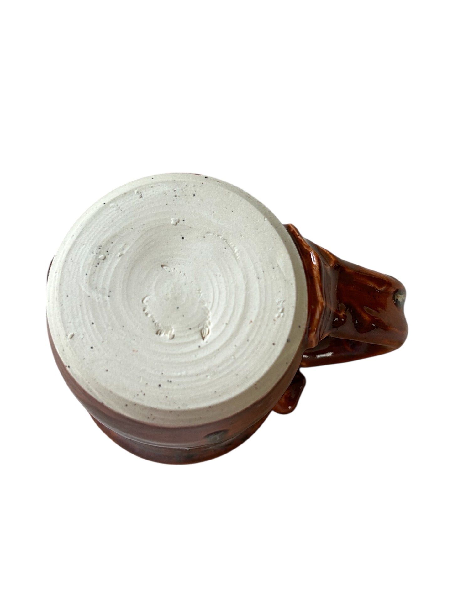 Wheel-Thrown Mug #38 with Saddle Handle in Deep Sienna Speckle