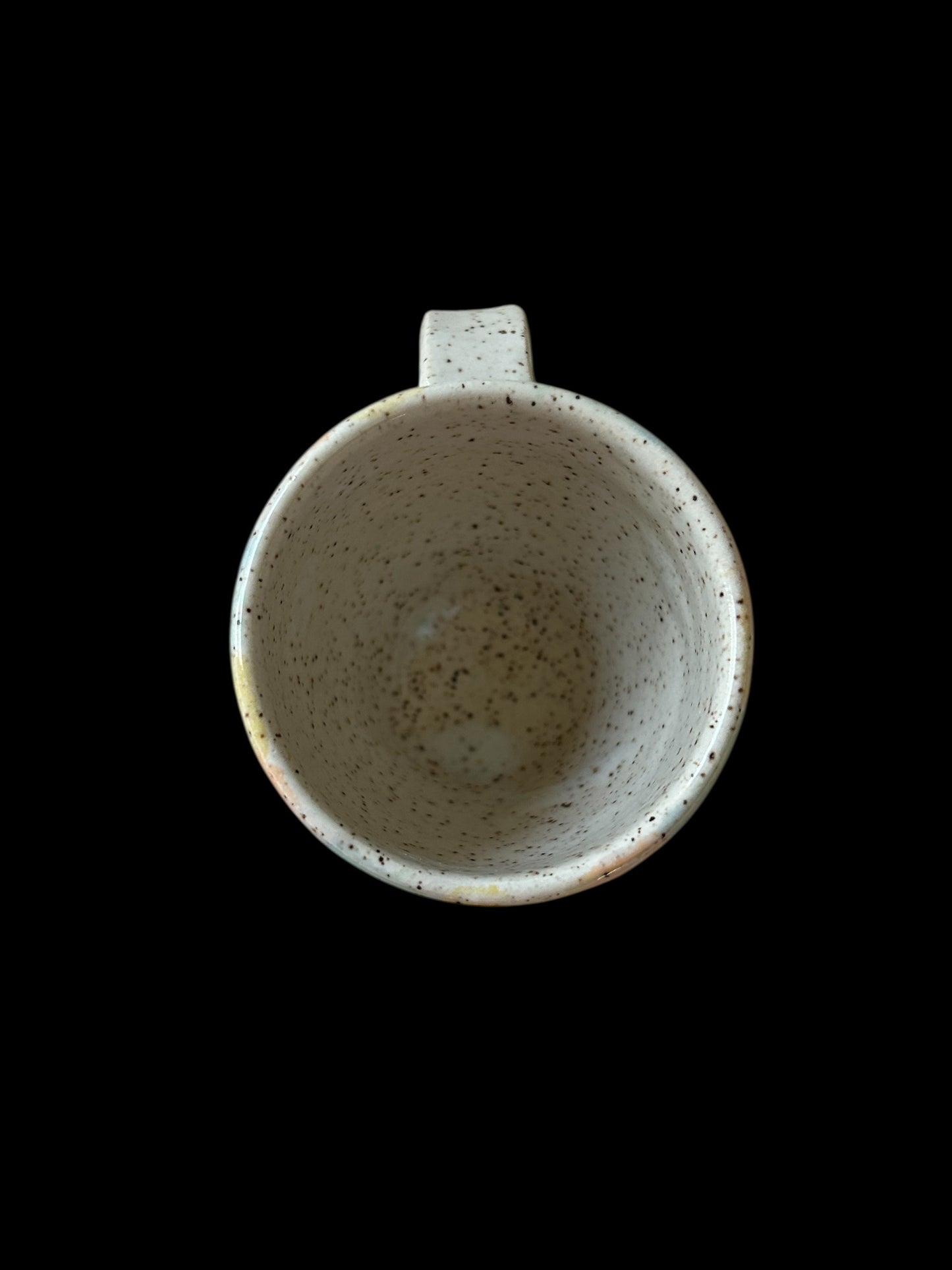 Wheel-Thrown Mug #64 Speckled Stoneware in Transparent Spring Colors