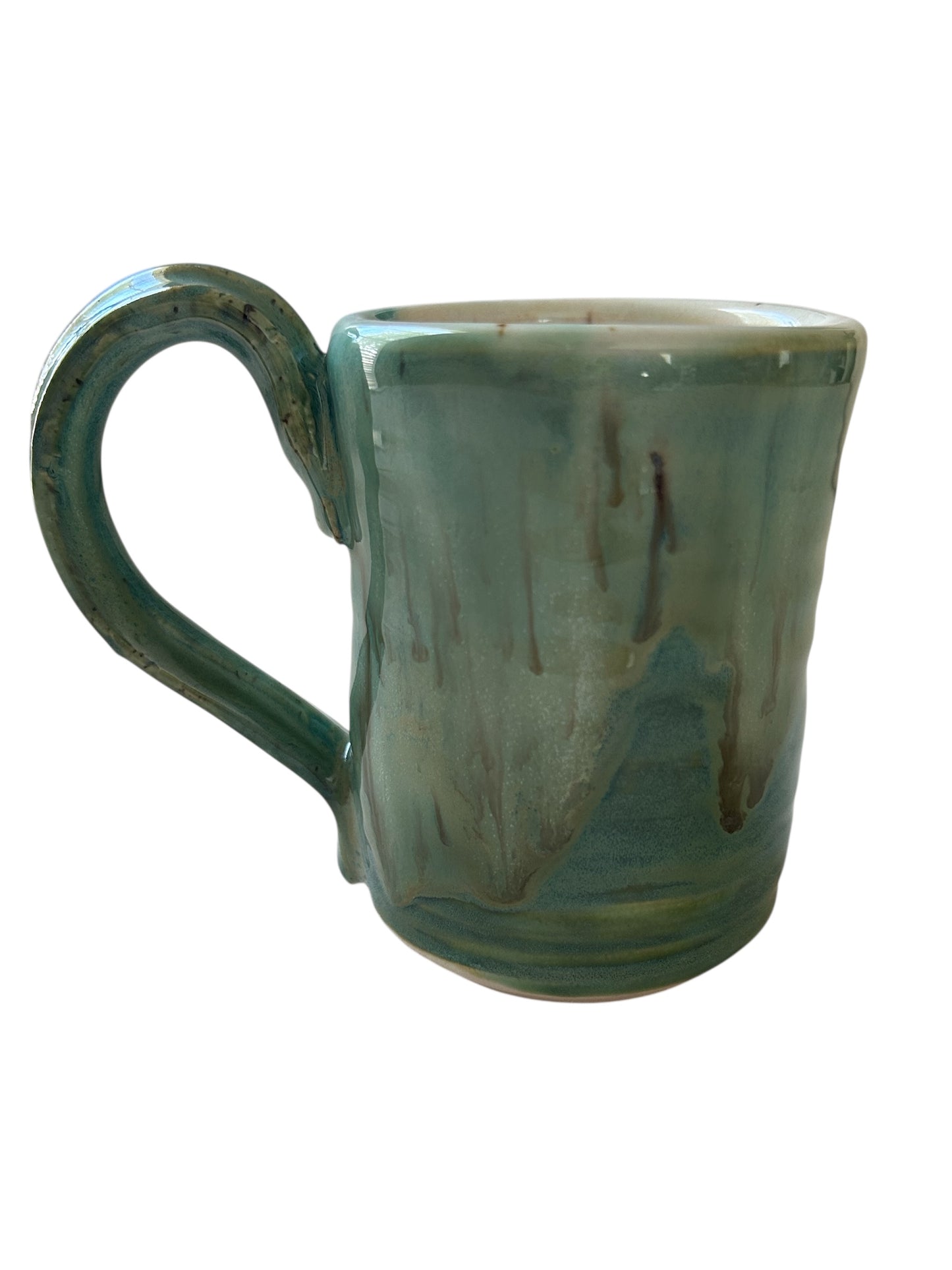 Wheel-Thrown Mug #77 in Aspen Green