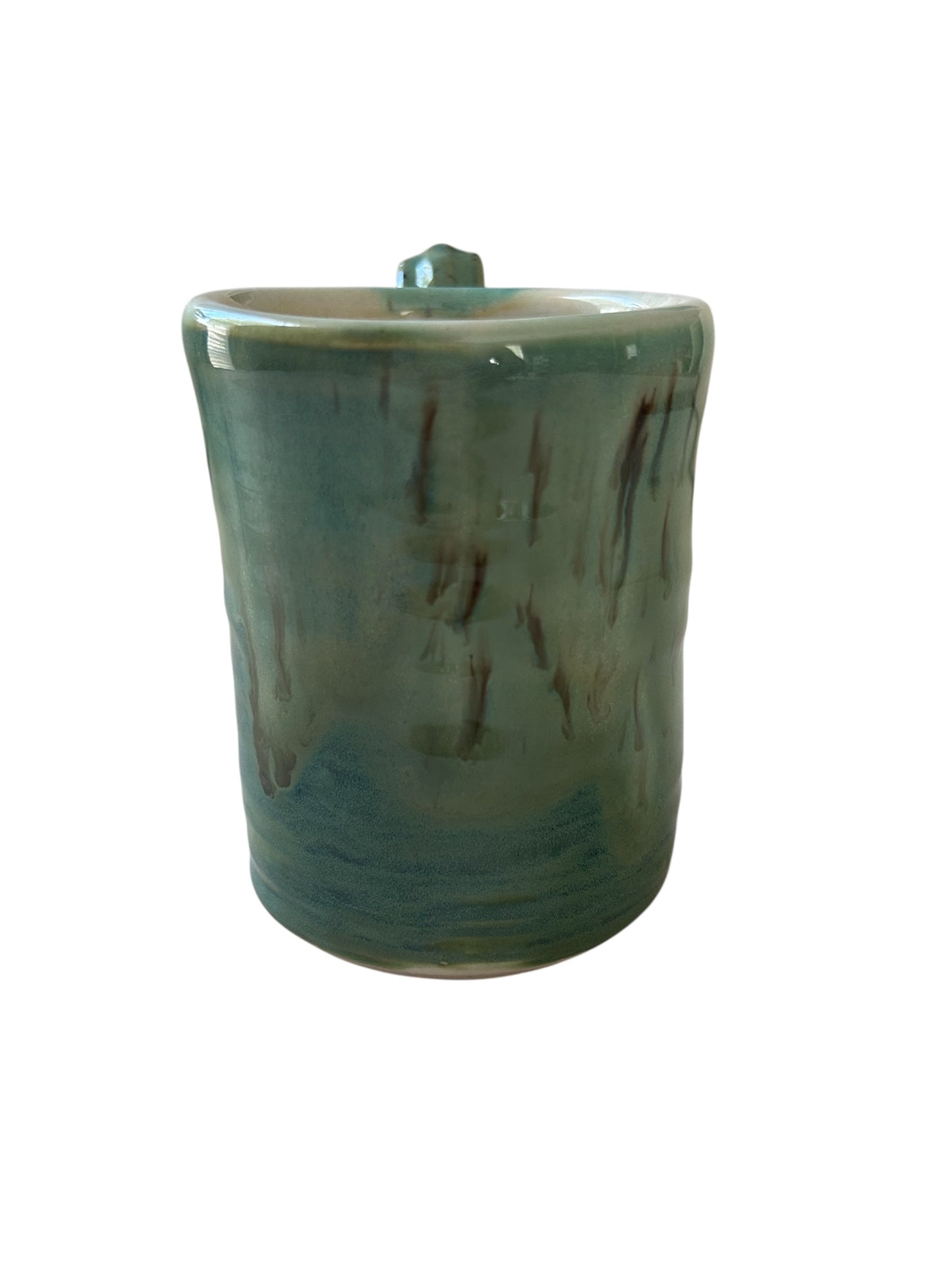 Wheel-Thrown Mug #77 in Aspen Green