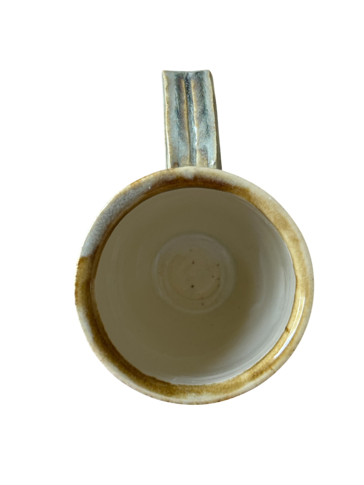 Wheel-Thrown Mug #81 in Snowy Gray and White