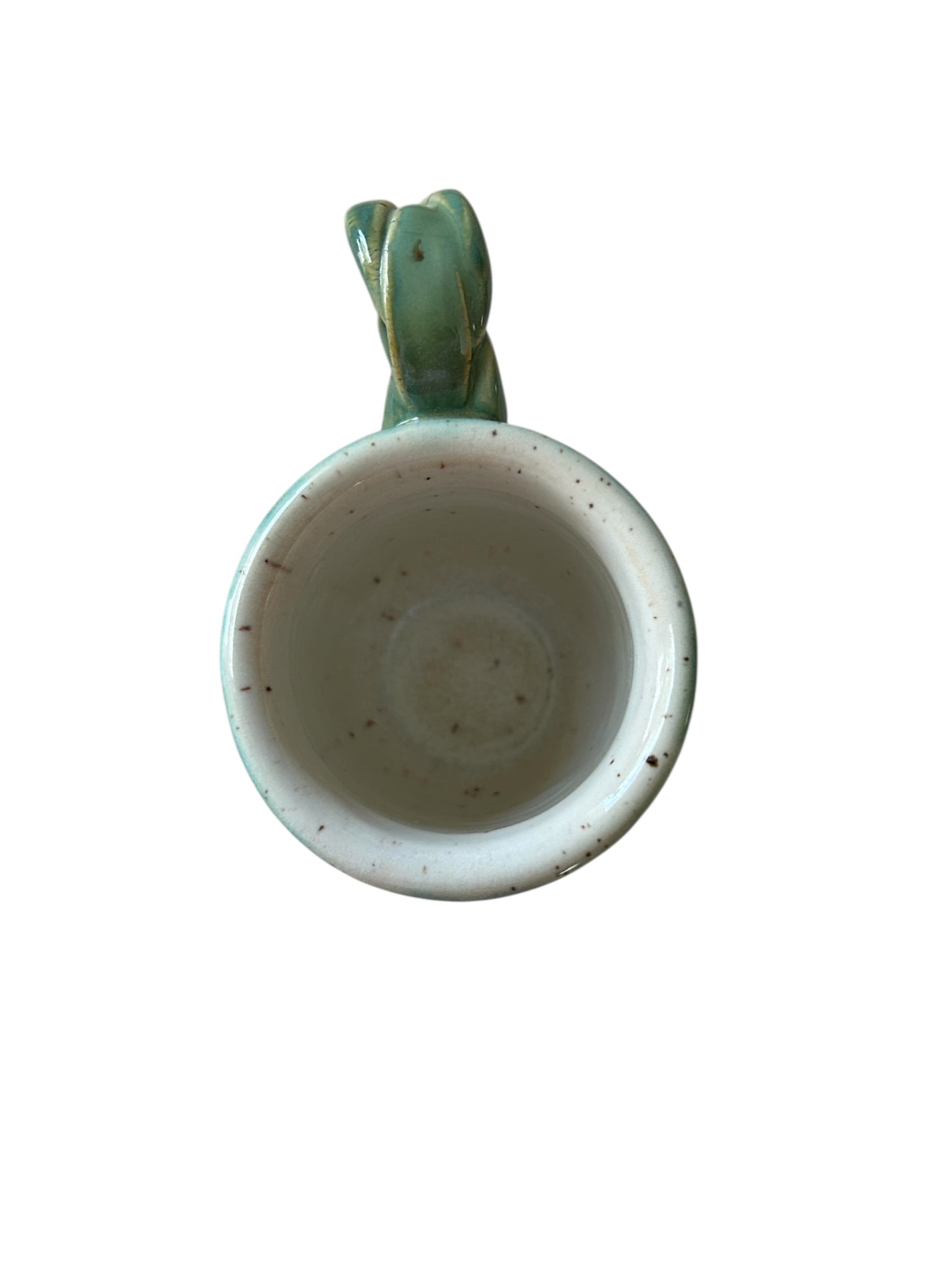 Wheel-Thrown Mug #84 with Braided Handle in Aspen Green