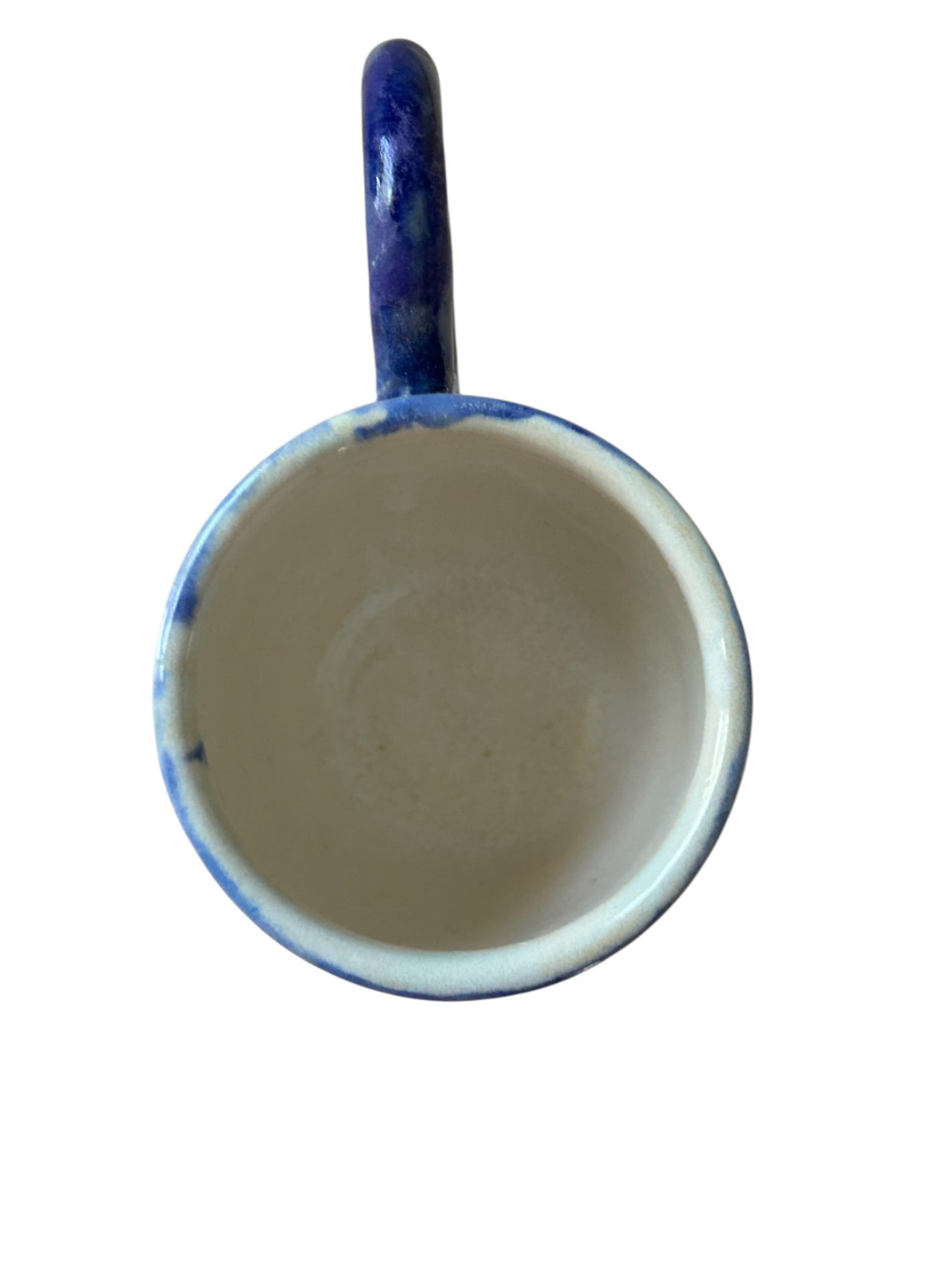 Wheel-Thrown Mug #85 with Circle Handle in Aspen Blue