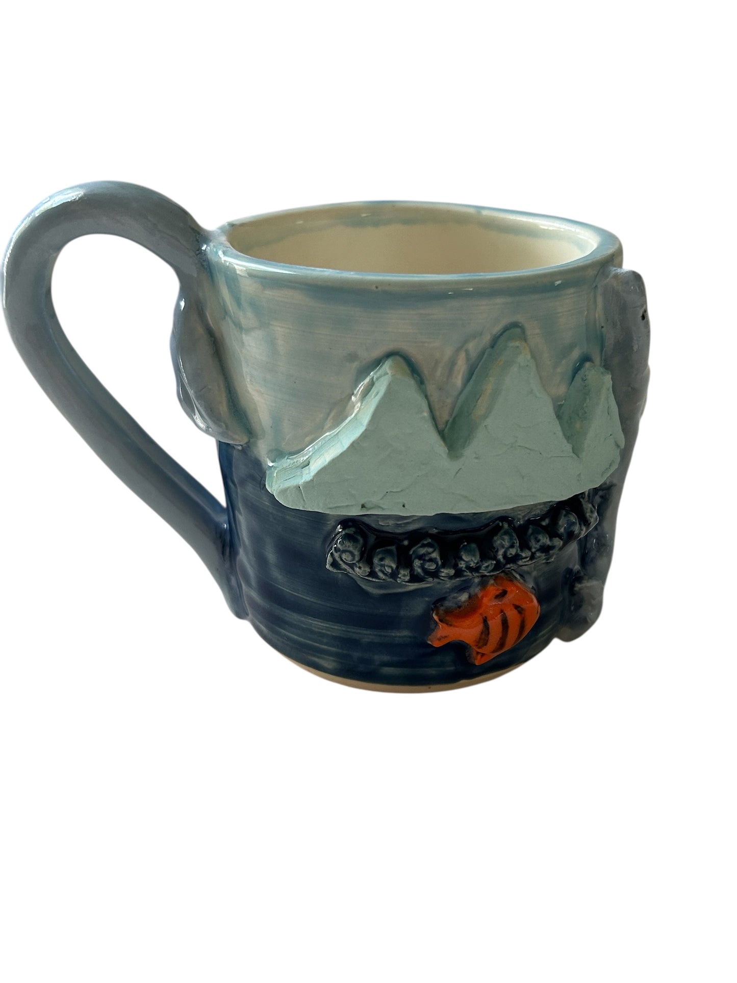 Sculpture Mug #7 with Jumping Whale and Icy Mountains