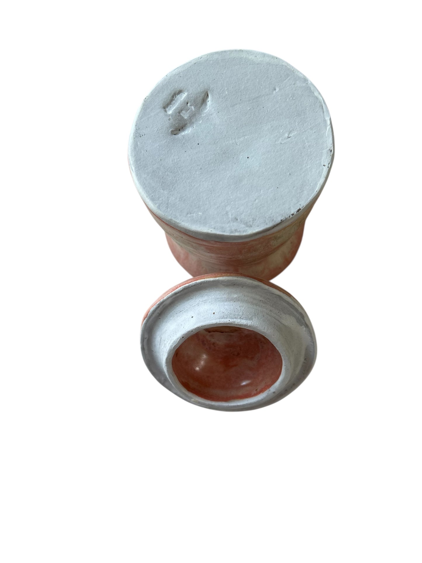 Small Lidded Dream Jar # 48 in Light Pink with Spiral Topper