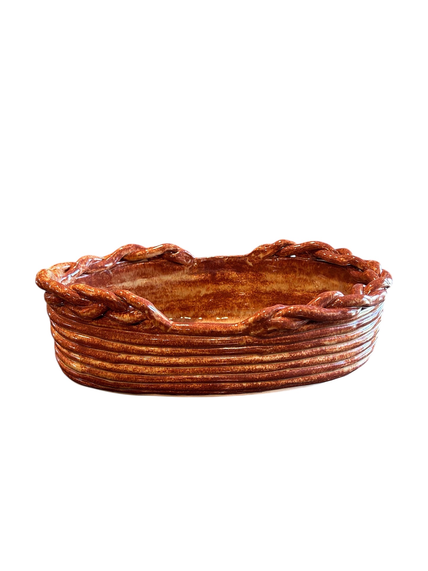 Restaurant-Style Coiled Bread Basket #1 with Braided Rim