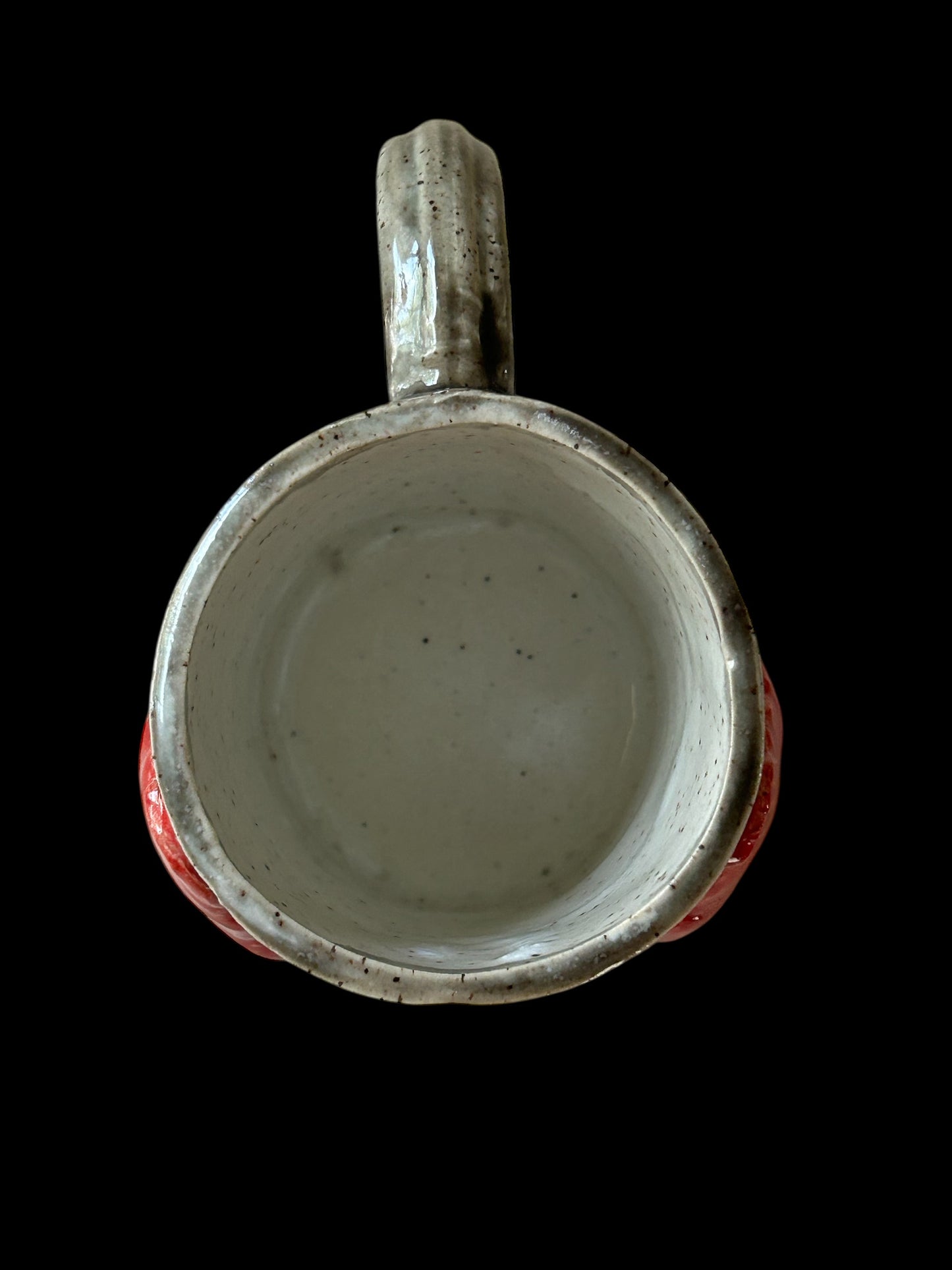Handbuilt Slab Sculpture Mug #25 with Halloween Ghoulies on Speckled Clay