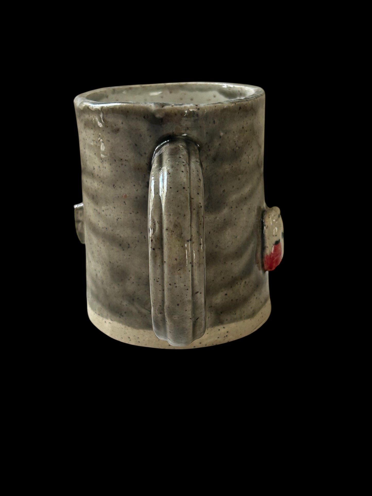 Handbuilt Slab Halloween Sculpture Mug #26 with Witch, Ghost, and Pumpkin