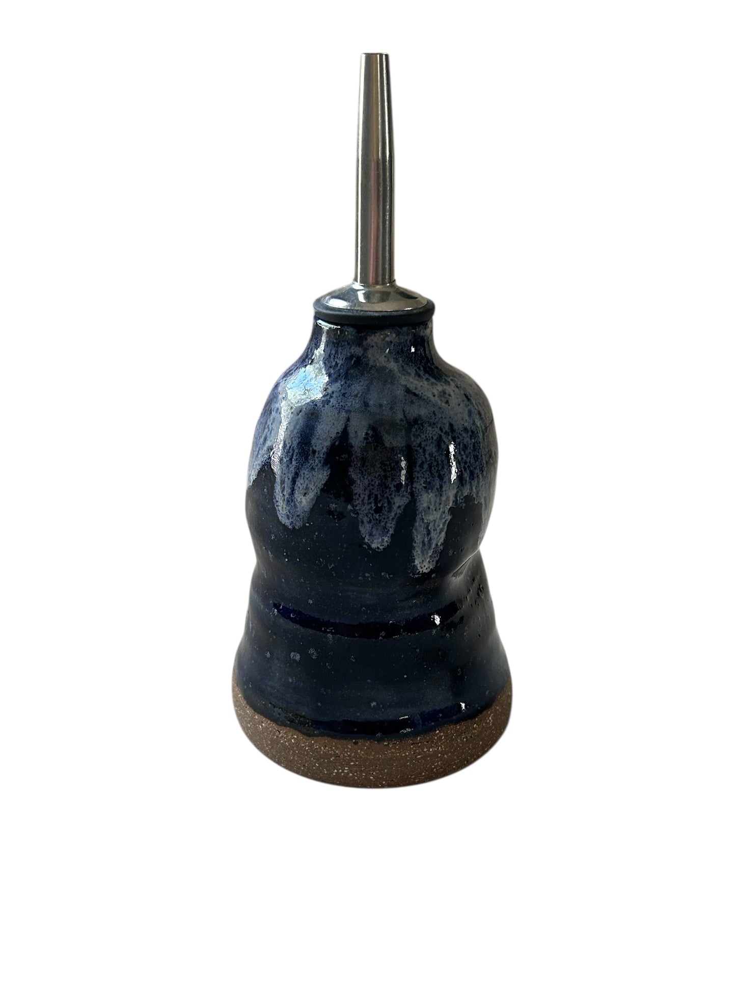 Small Finishing Oil Cruet #3 with Squeeze Handle in Obsidian and Opal