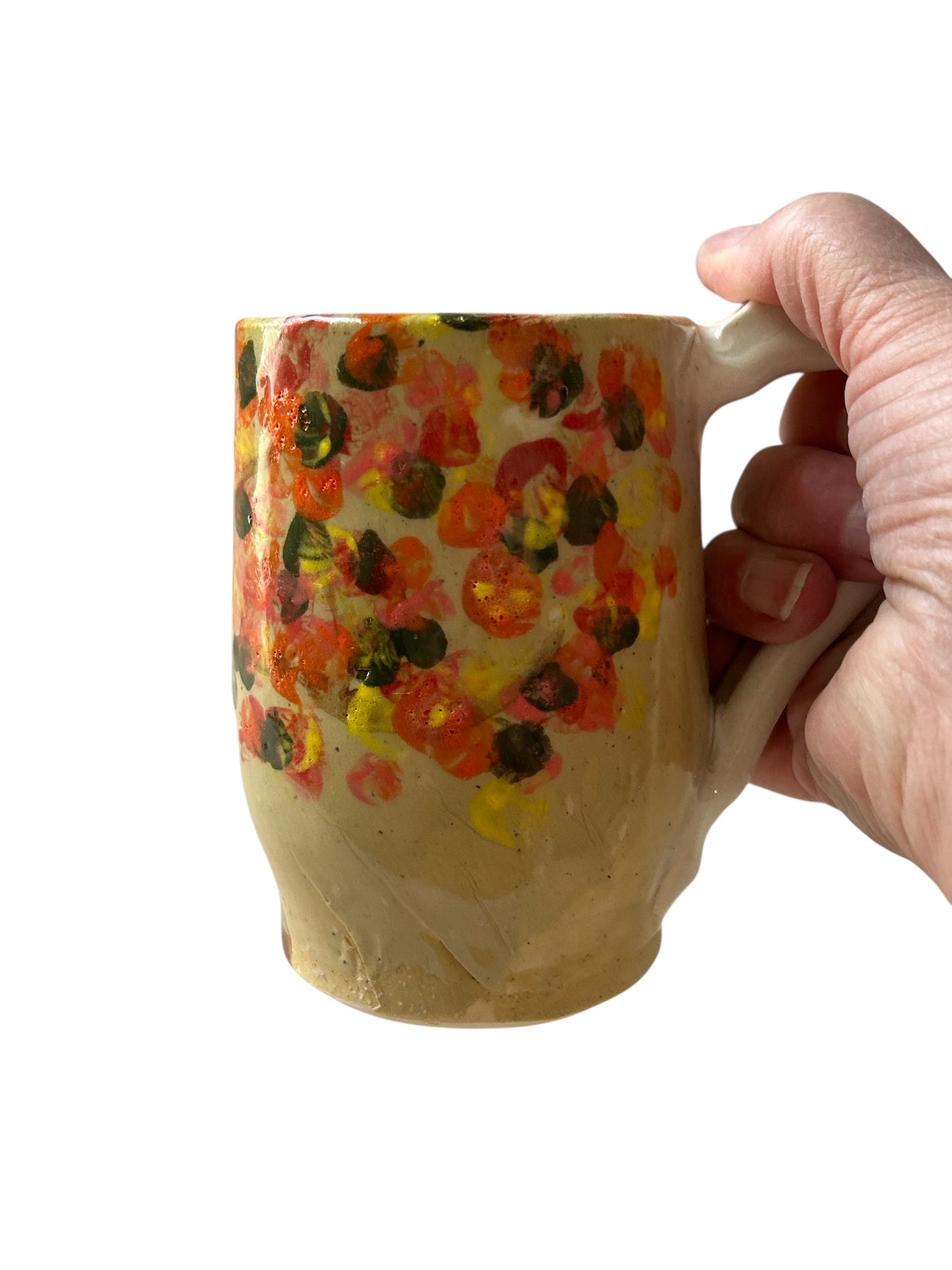 Monoprint Mug #3 with Autumn Tree Design
