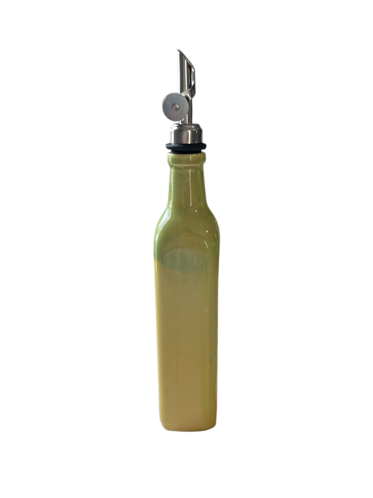 Slip Cast Olive Oil Cruet #2 with Fall Flowers and Leaves