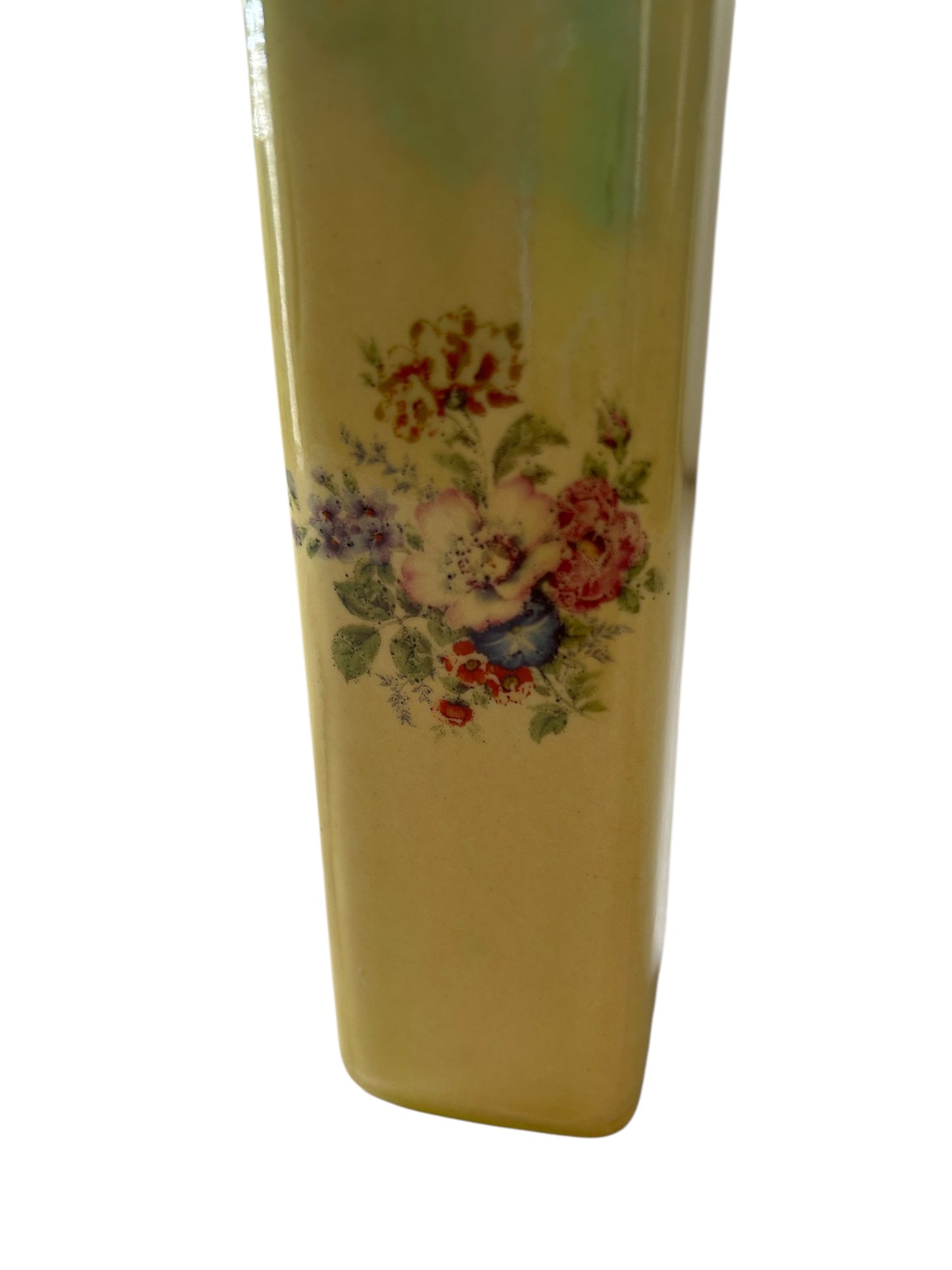 Slip Cast Olive Oil Cruet #3 with Fall Flowers and Leaves in Yellow Orange and Green