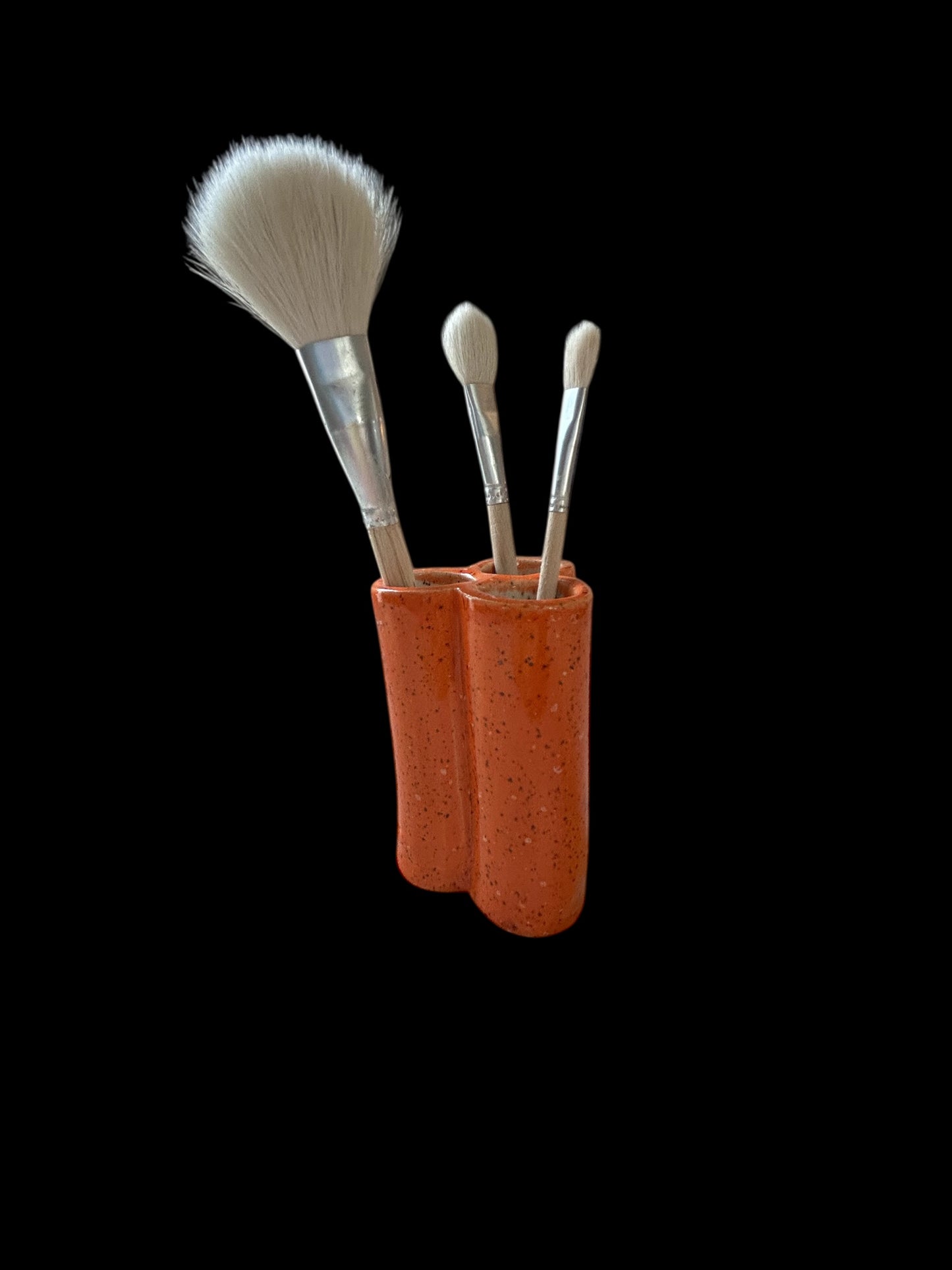 Extruded Three-Section Utensil Holder #1 in Speckled Orange