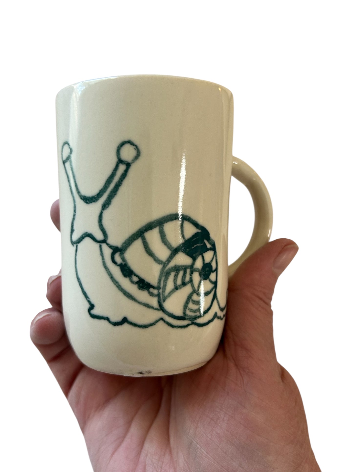 Slip Cast Minimalism Espresso Mug #2 with Snail and Clamshell