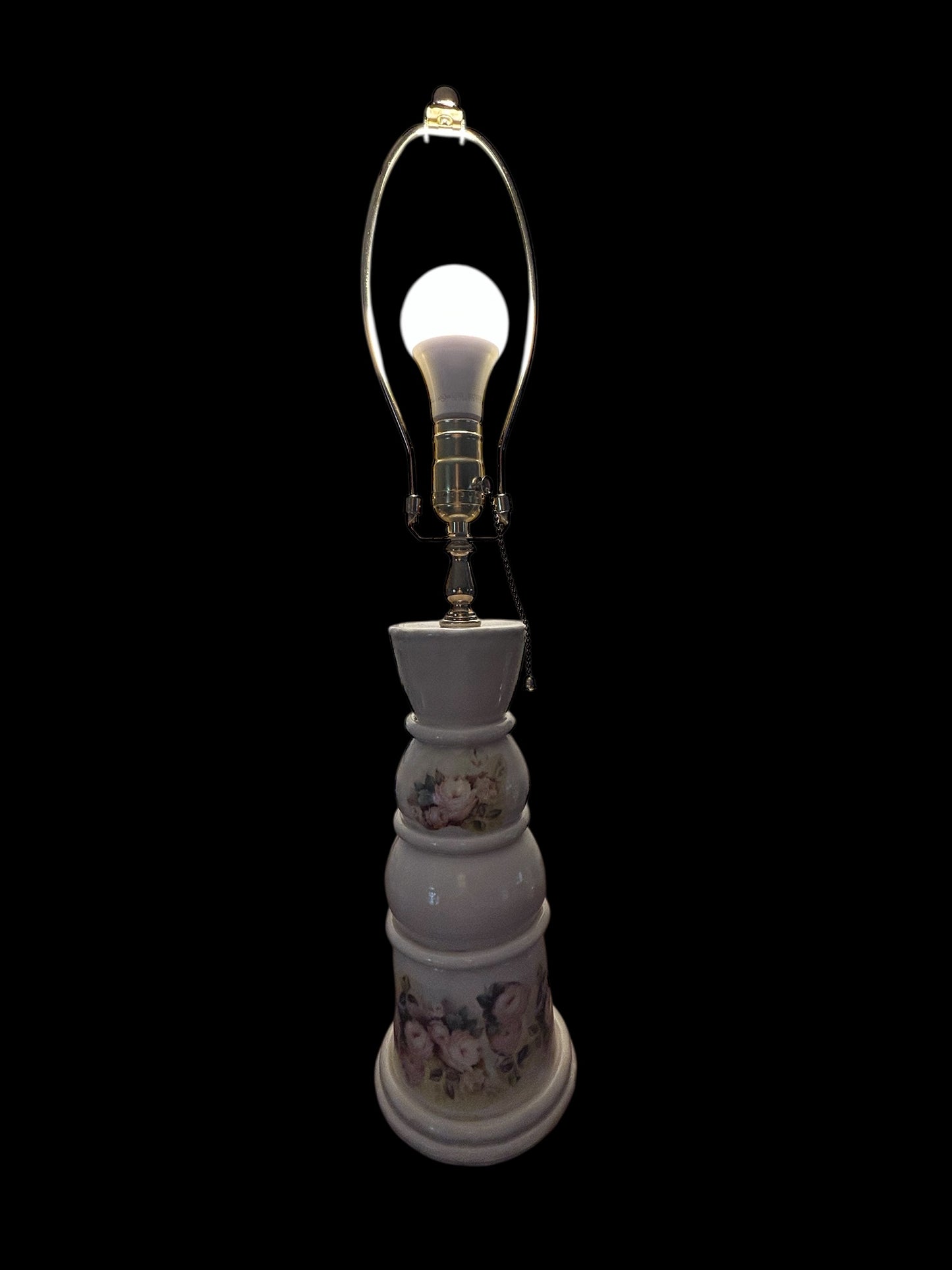 Victorian Table Lamp #2 with Blush Pink Roses