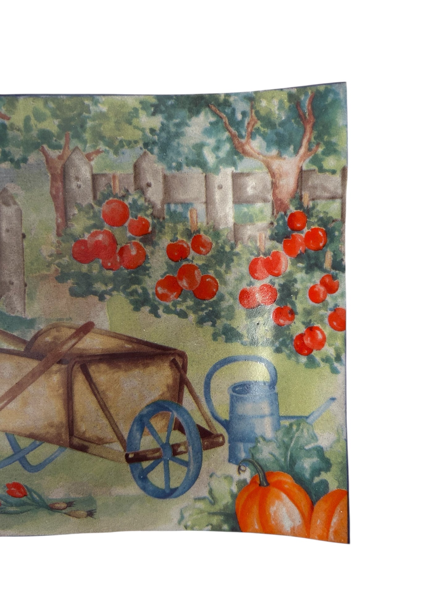 Country Platter #31 with Fall Harvest Design on Dark Stoneware HANDWASH ONLY