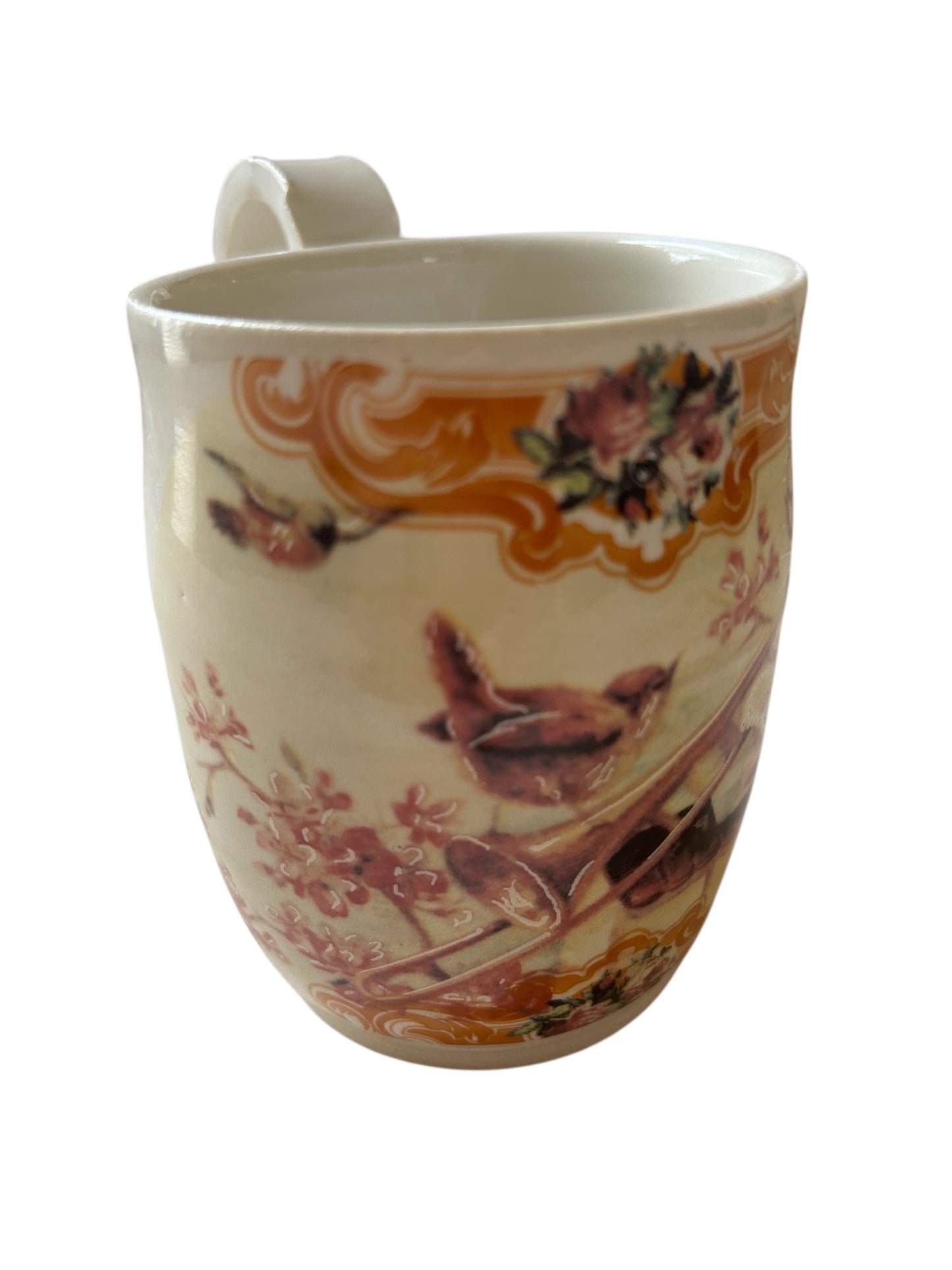 Wheel-Thrown Mub #37 with Cute Kitty Playing Trombone Design