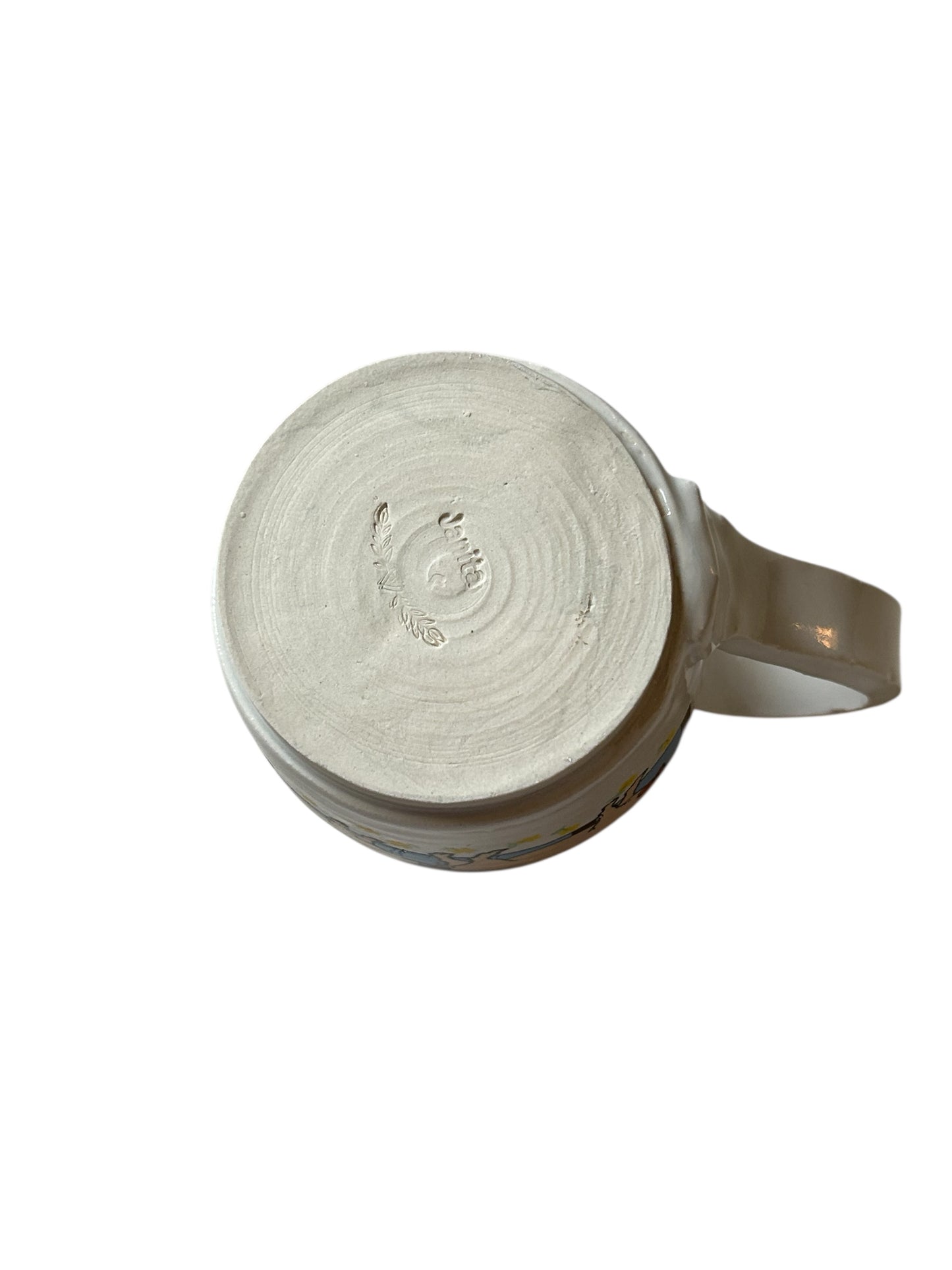 Wheel-Thrown Mug #38 with Country Pigs in a Row Design
