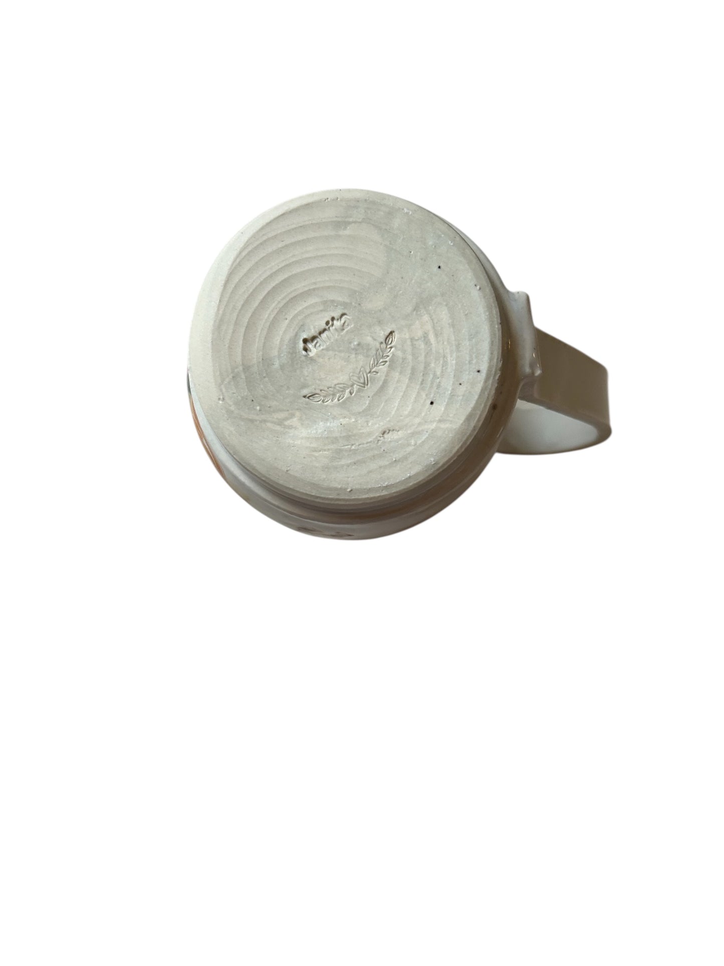 Wheel-Thrown Mug #39 with Cute Kitty Playing Flute Design