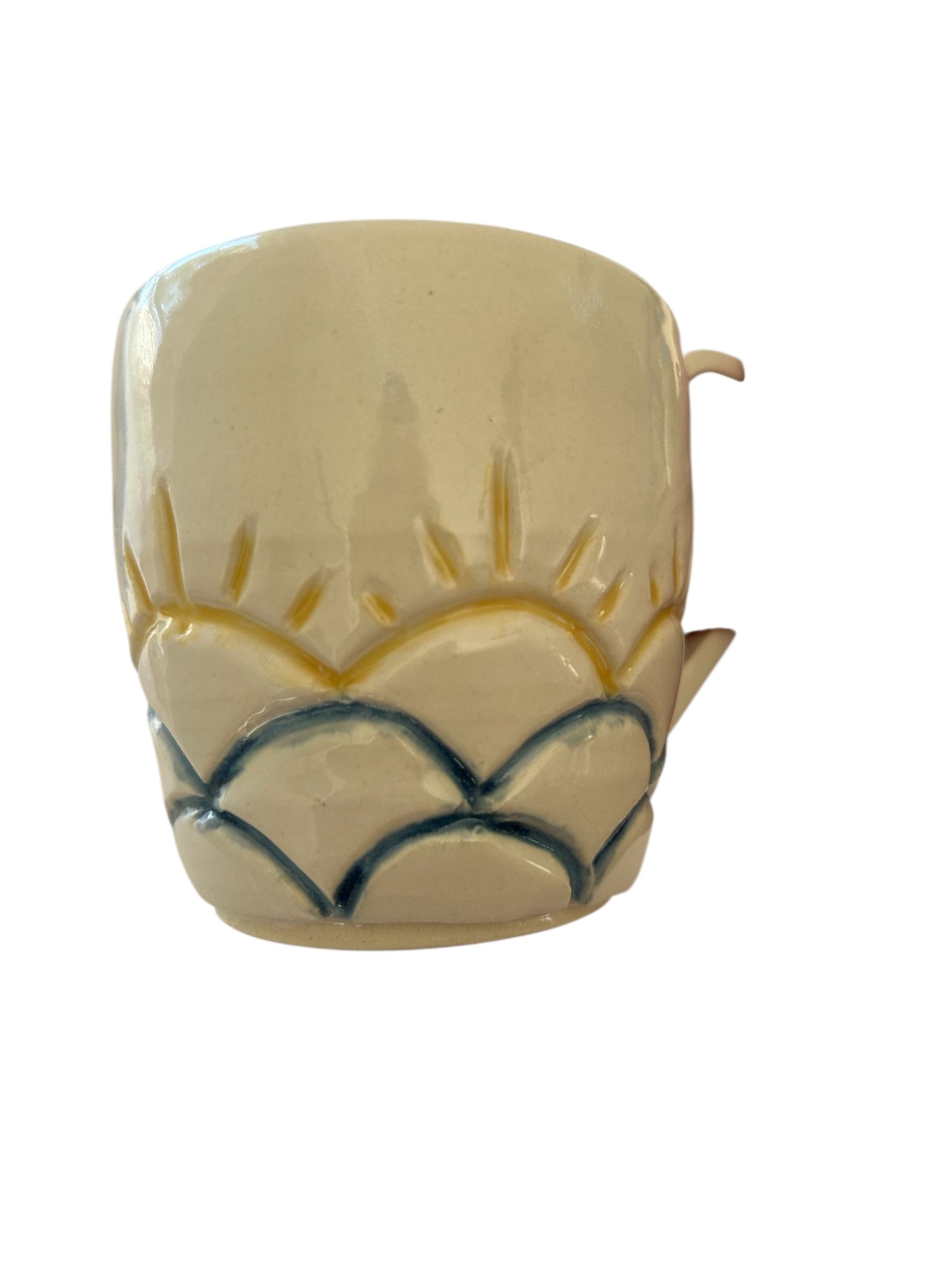 Carved Minimalism Mug #1 with Sun and Cloud Designs
