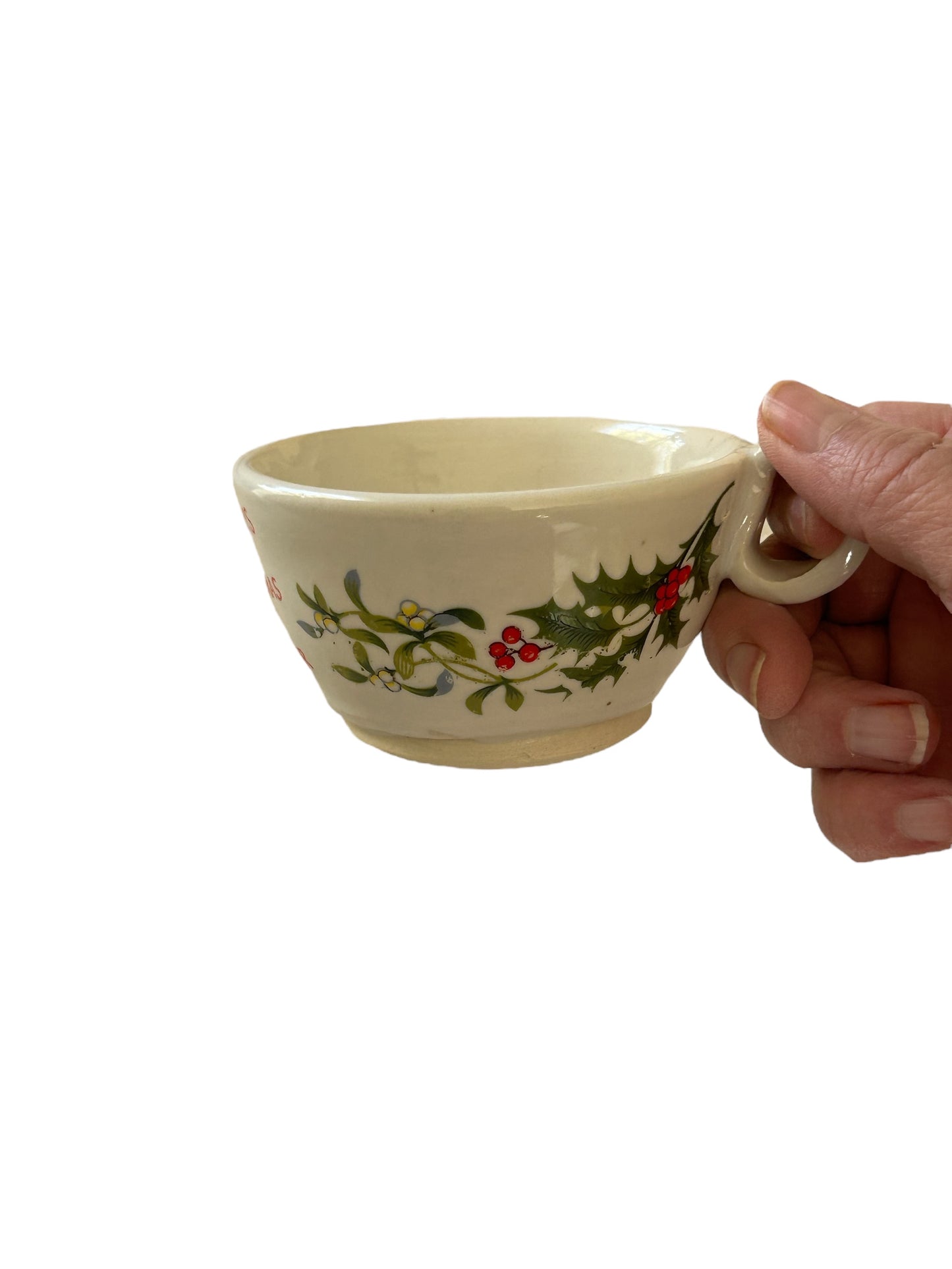 Holiday Tea Cup #49 with Holly and Berries