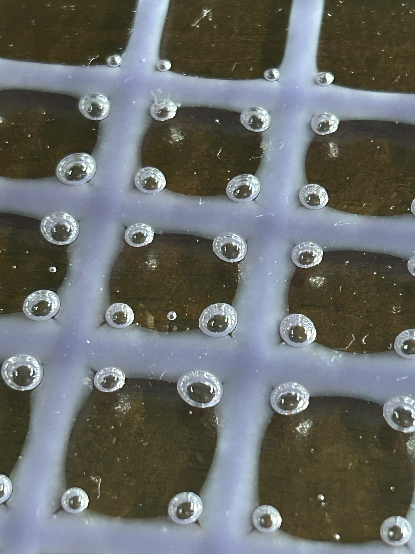Homemade Fused Glass with Bubbles in Clear and Lavender