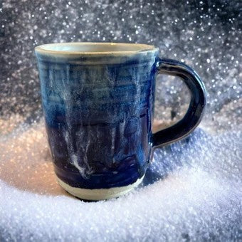 Wheel-Thrown Mug #55 in Aspen Blue