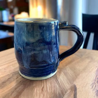 Wheel-Thrown Mug #56 in Aspen Blue