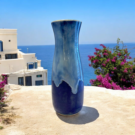 Slip Cast Bottle Vase in Aspen Blue 7"