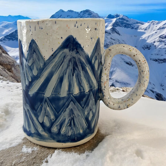 Abstract Mountains Mug #41 with Speckled Glaze