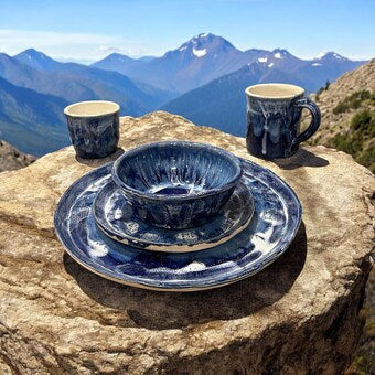 Complete Dinnerware Set for One #71 in Aspen Blue