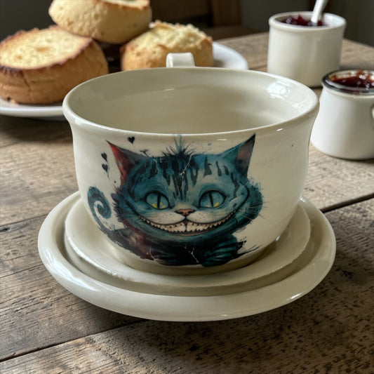 Cheshire Cat Tea Cup #2 with Ceramic Decal