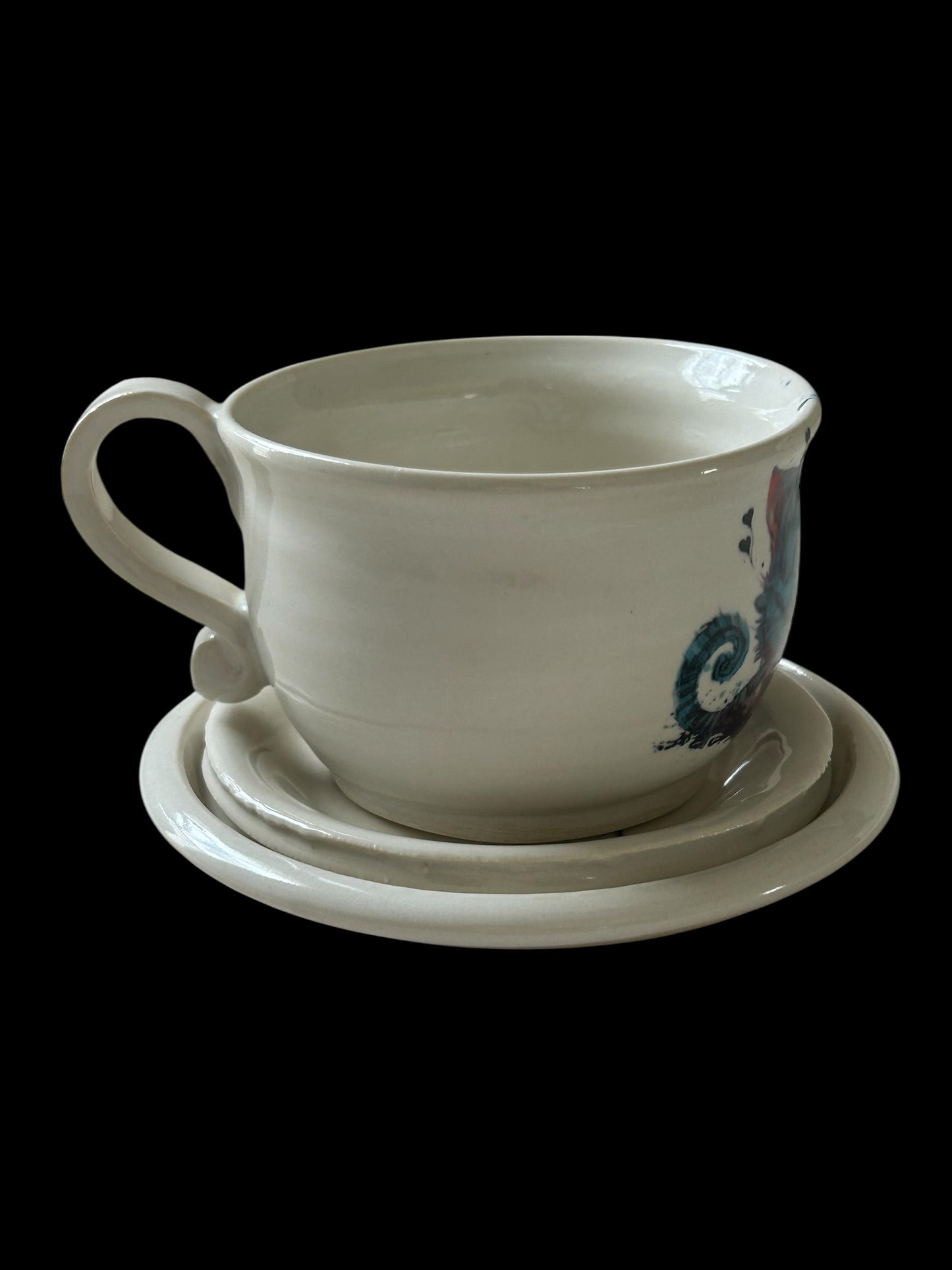 Cheshire Cat Tea Cup #2 with Ceramic Decal