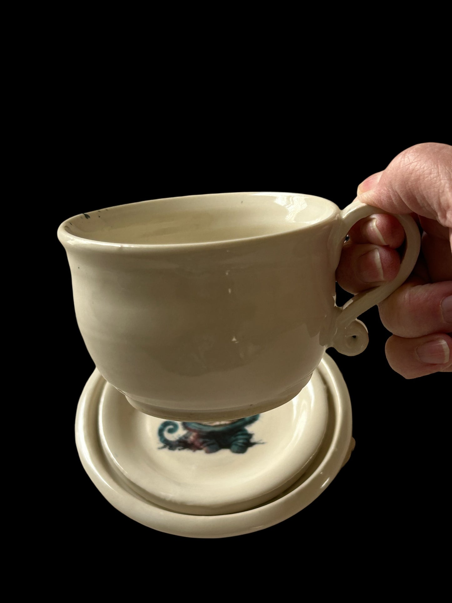 Cheshire Cat Tea Cup #2 with Ceramic Decal