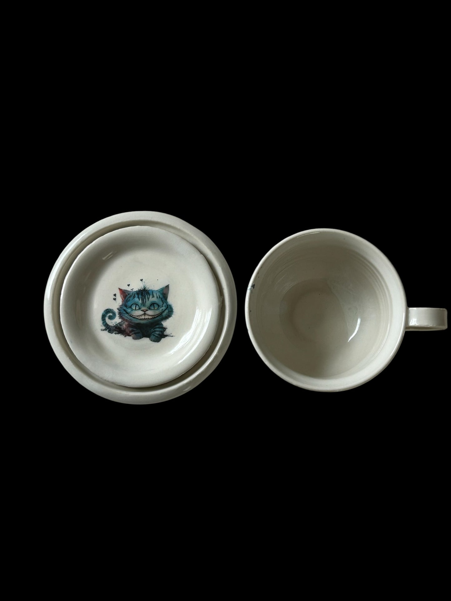 Cheshire Cat Tea Cup #2 with Ceramic Decal
