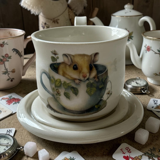 Dormouse Tea Cup #1 with Matching Saucer