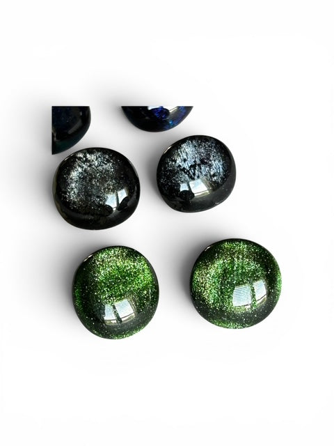 Homemade Fused Glass Dragon Scale Earrings
