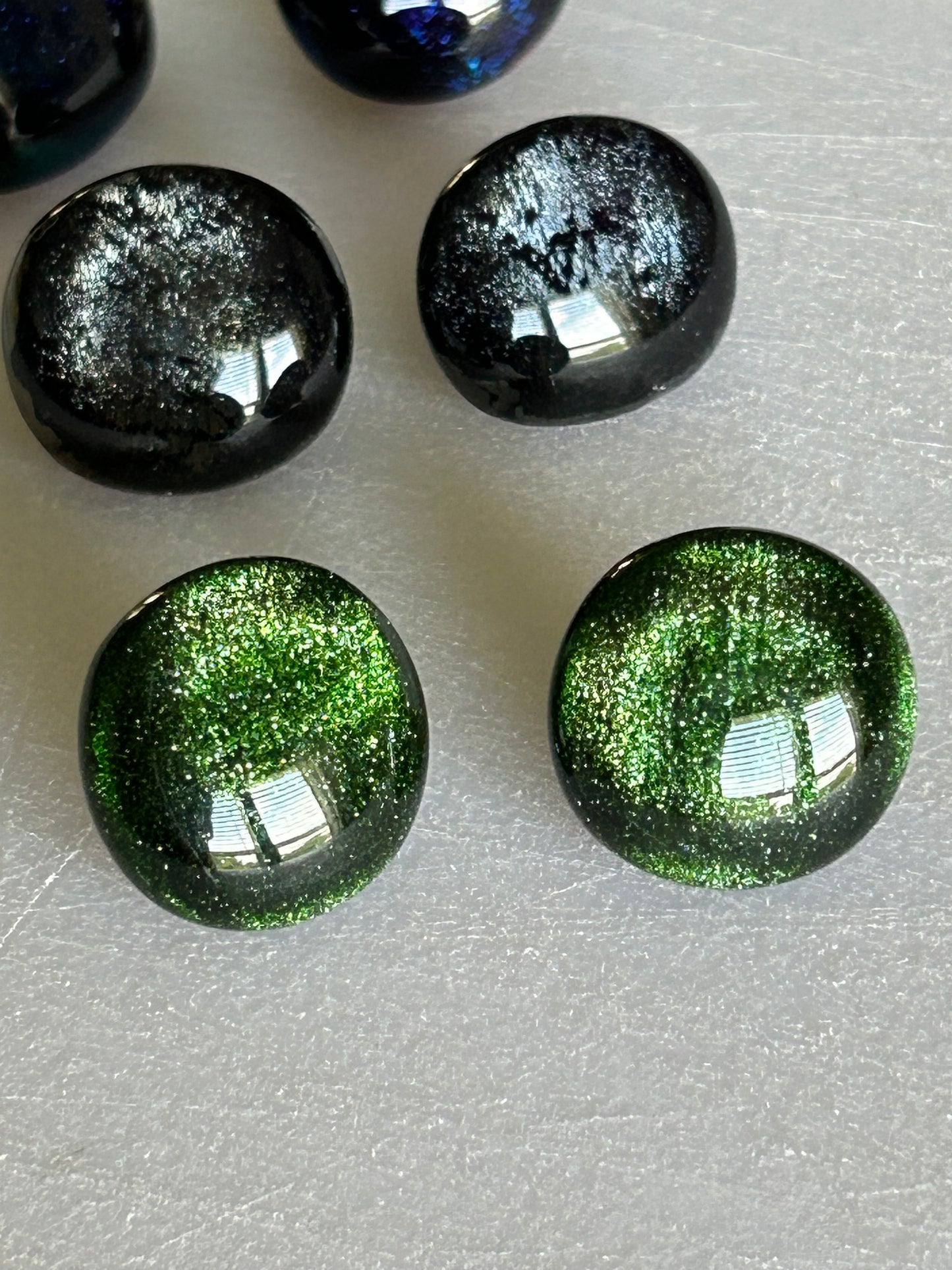 Homemade Fused Glass Dragon Scale Earrings